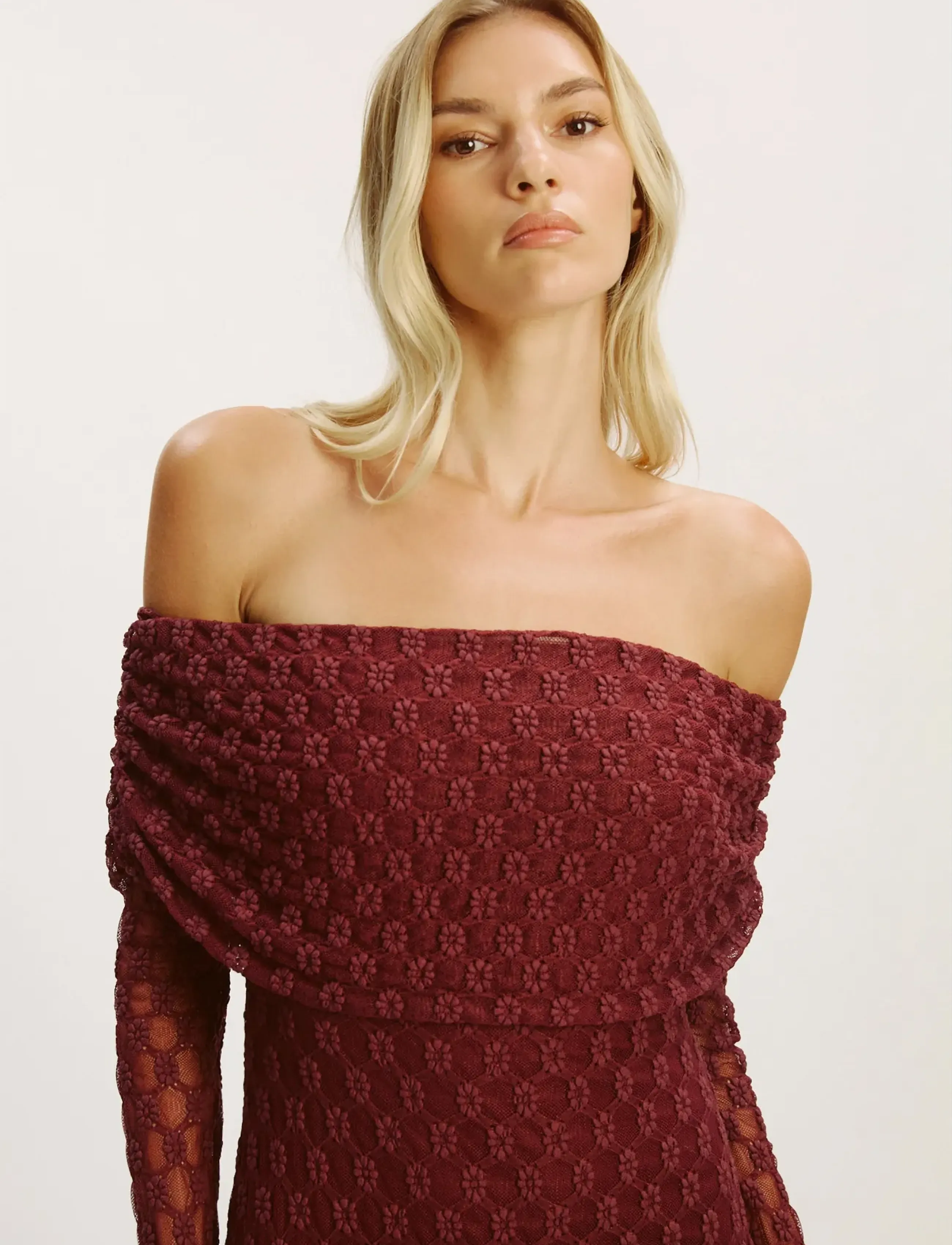 Bardot - ADONI OFF SHOULDER MAXI DRESS - evening dresses - deep plum - 3
