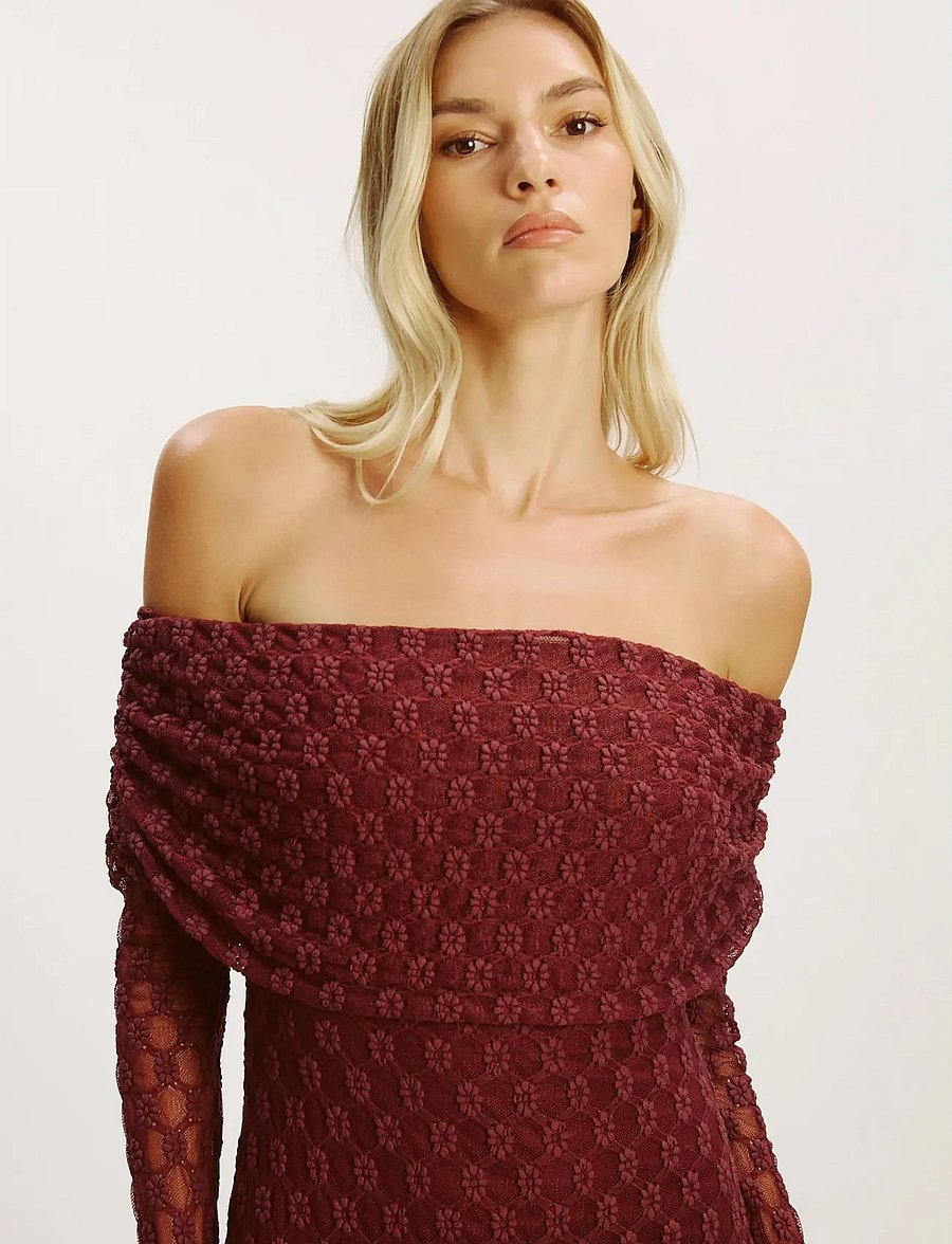 Bardot - ADONI OFF SHOULDER MAXI DRESS - evening dresses - deep plum - 3