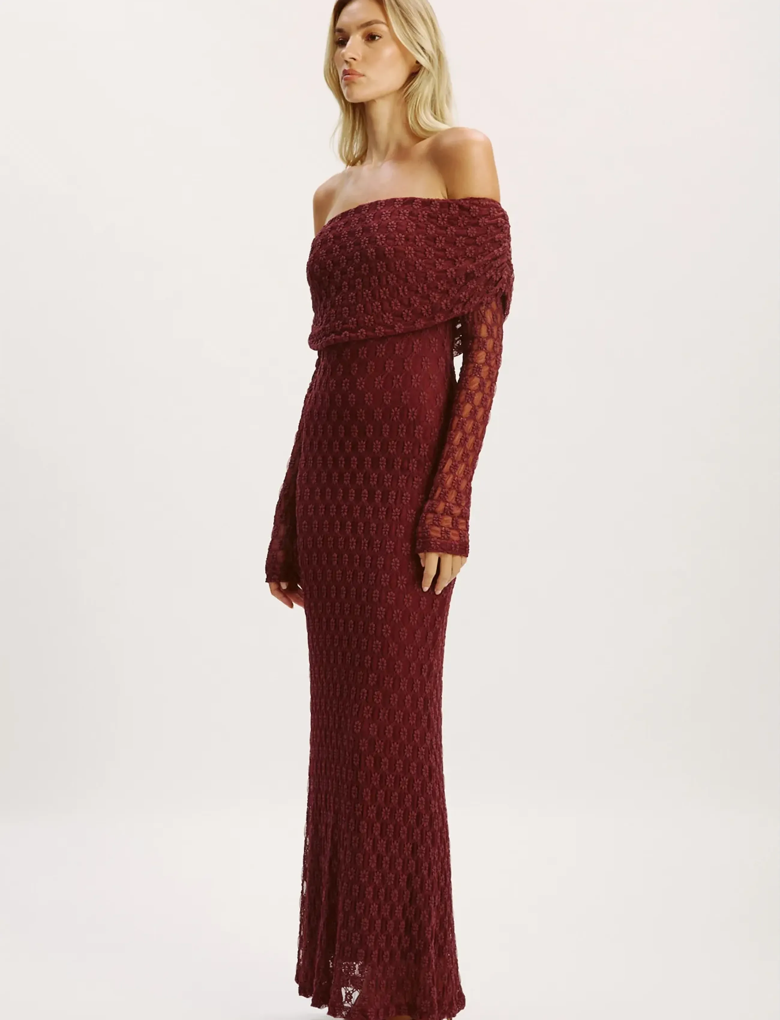 Bardot - ADONI OFF SHOULDER MAXI DRESS - evening dresses - deep plum - 4