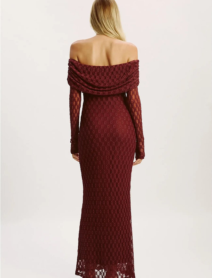 Bardot - ADONI OFF SHOULDER MAXI DRESS - evening dresses - deep plum - 5