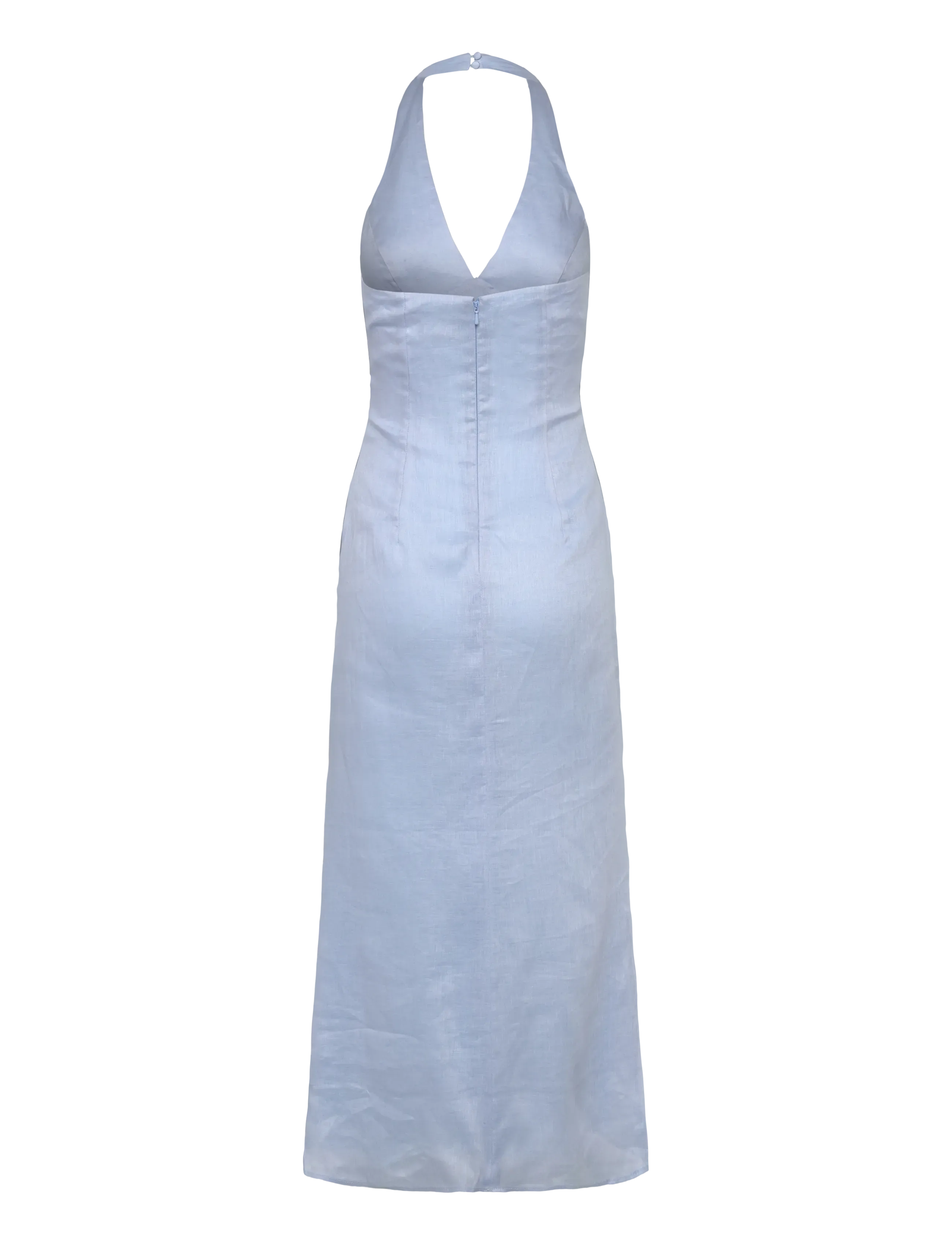 Bardot - PAOLA HALTER LINEN MIDI DRESS - soft blue - 2