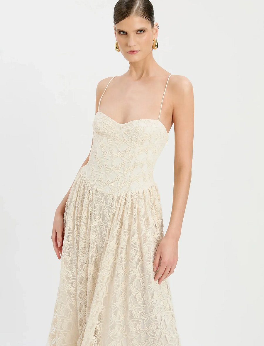 Bardot - ESTIE BRODERIE MAXI DRESS - spitzenkleider - lt beige - 0