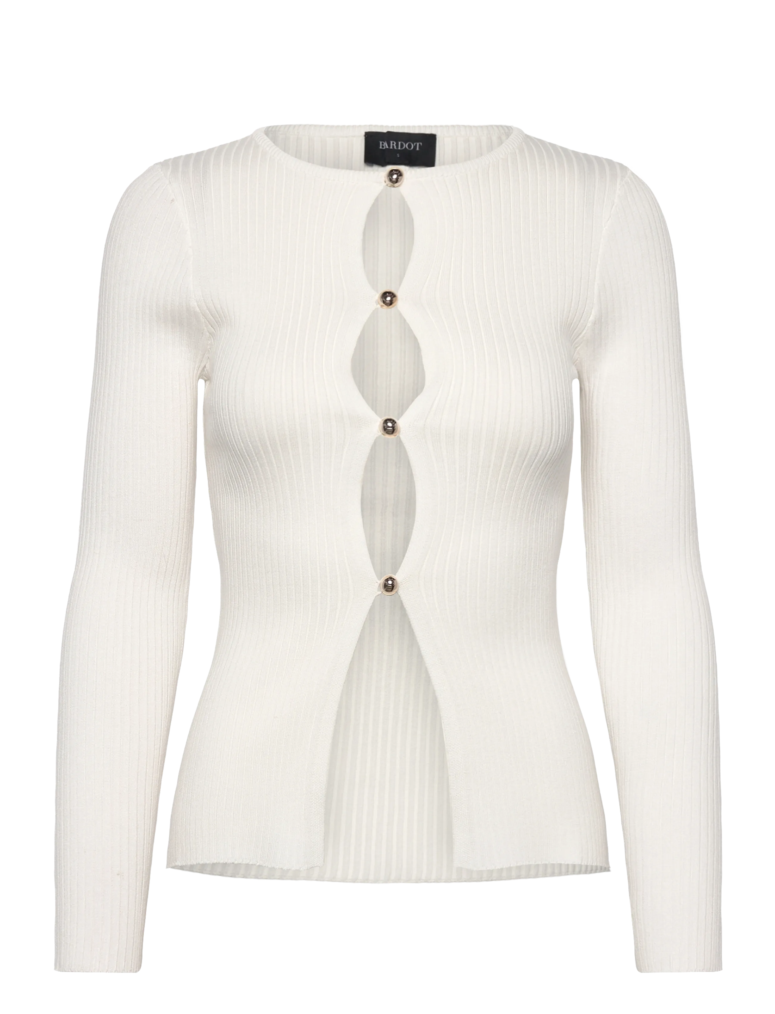 Bardot Nautico Knit Cardigan, L, White, Strik > Cardigans, Dame
