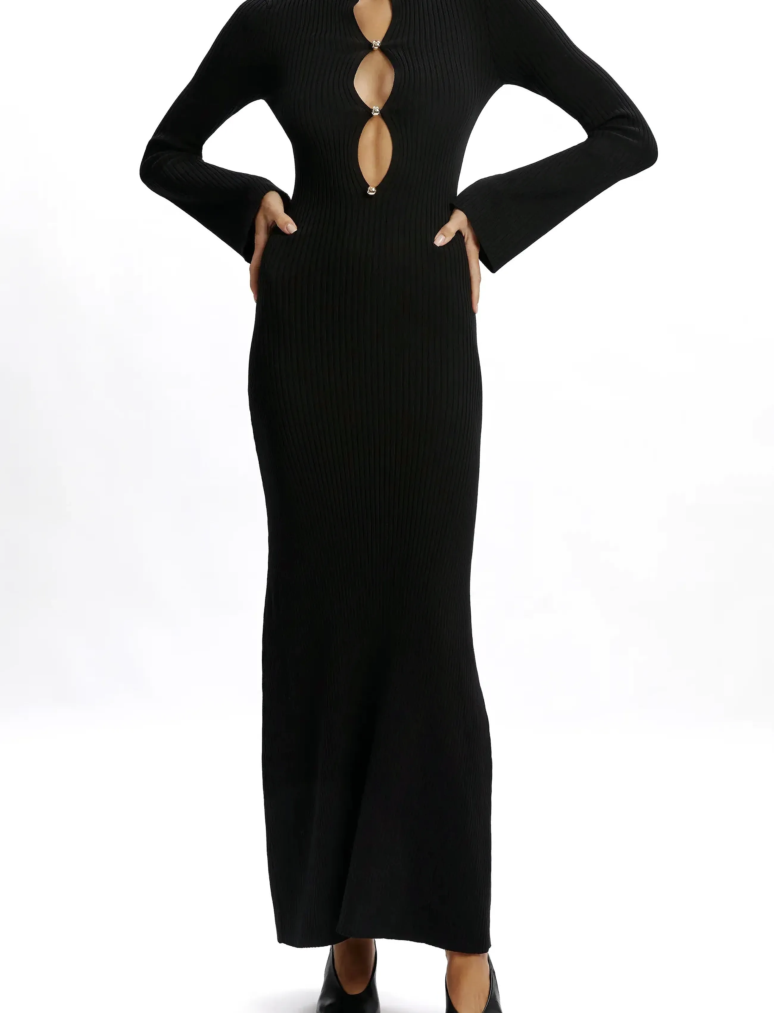 Bardot NAUTICO KNIT MAXI DRESS - Kjoler - BLACK / black