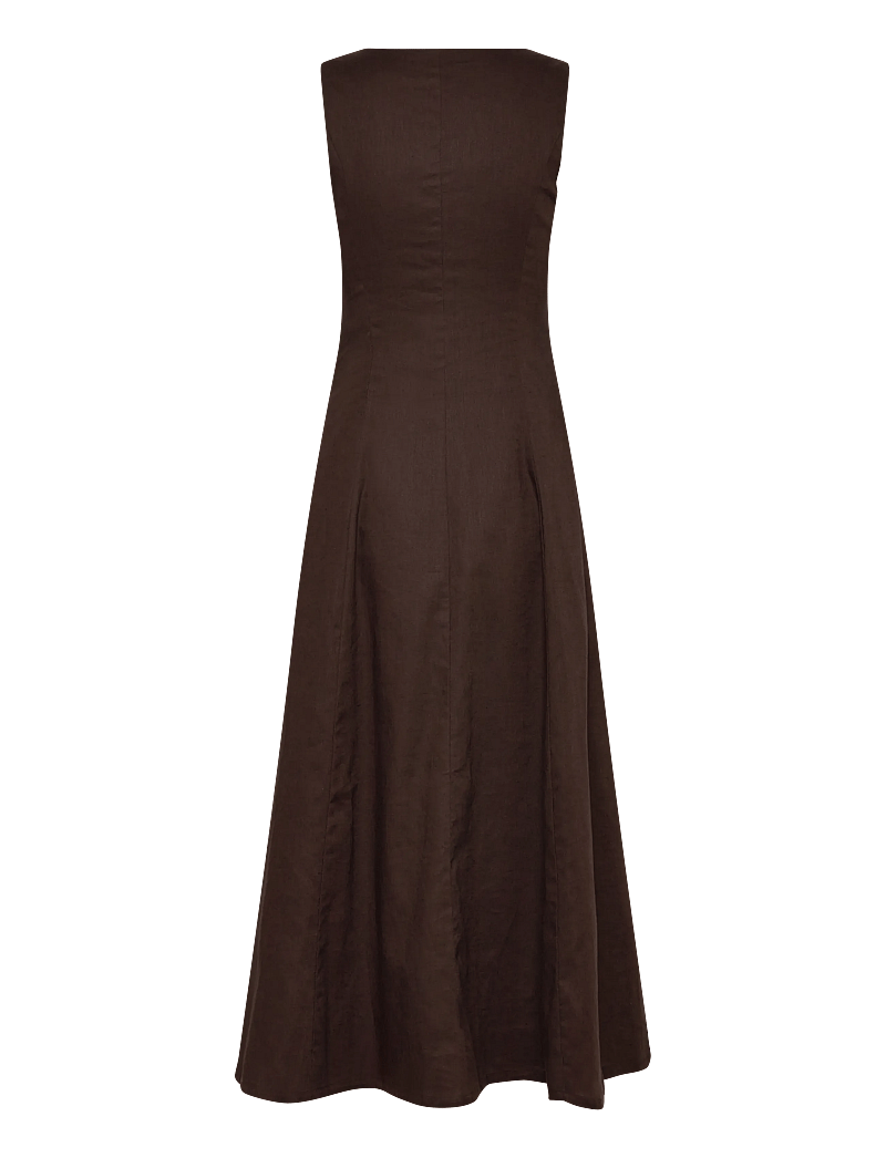 Bardot - CORDELIA LINEN MIDI DRESS - midikleider - chocolate - 2