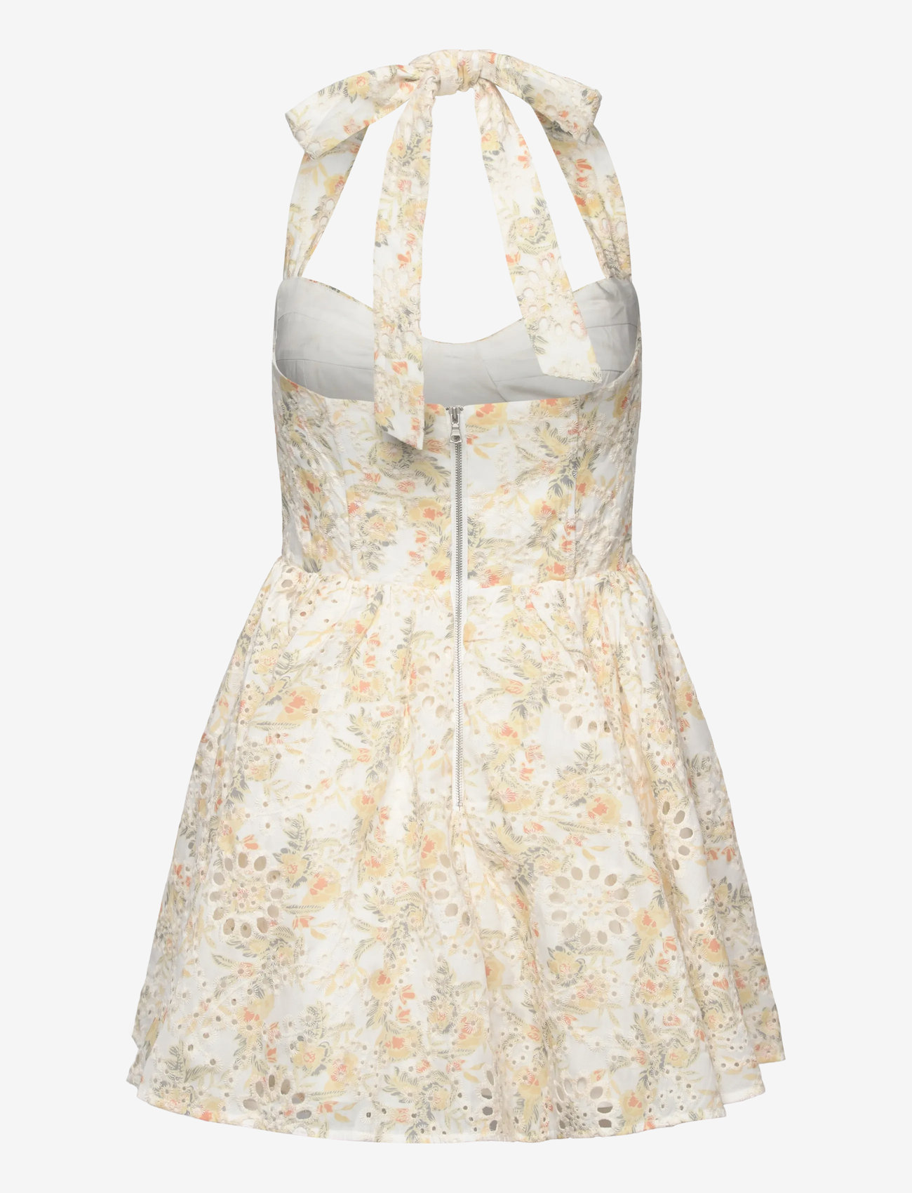 Bardot - POLLIE HALTER MINI DRESS - festklänningar - yellow floral - 2