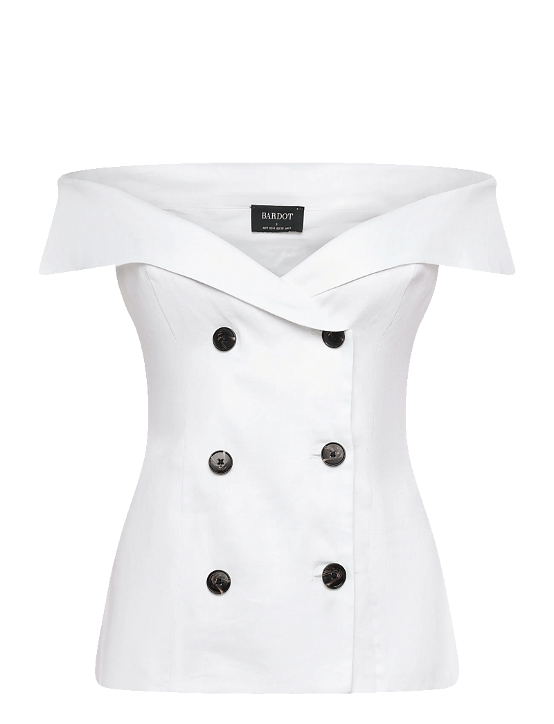 Bardot - ELIORA BUTTON FRONT LINEN TOP - orchid wht - 1