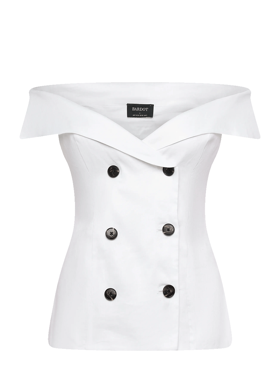 Bardot - ELIORA BUTTON FRONT LINEN TOP - orchid wht - 1