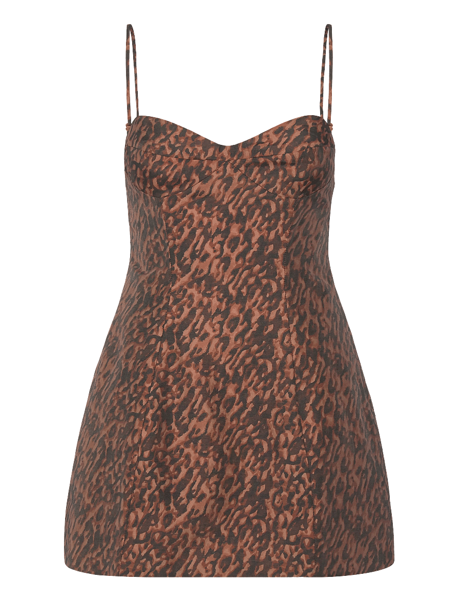 Bardot - MARCELLO HOURGLASS MINI DRESS - slip dresses - b leopard - 1