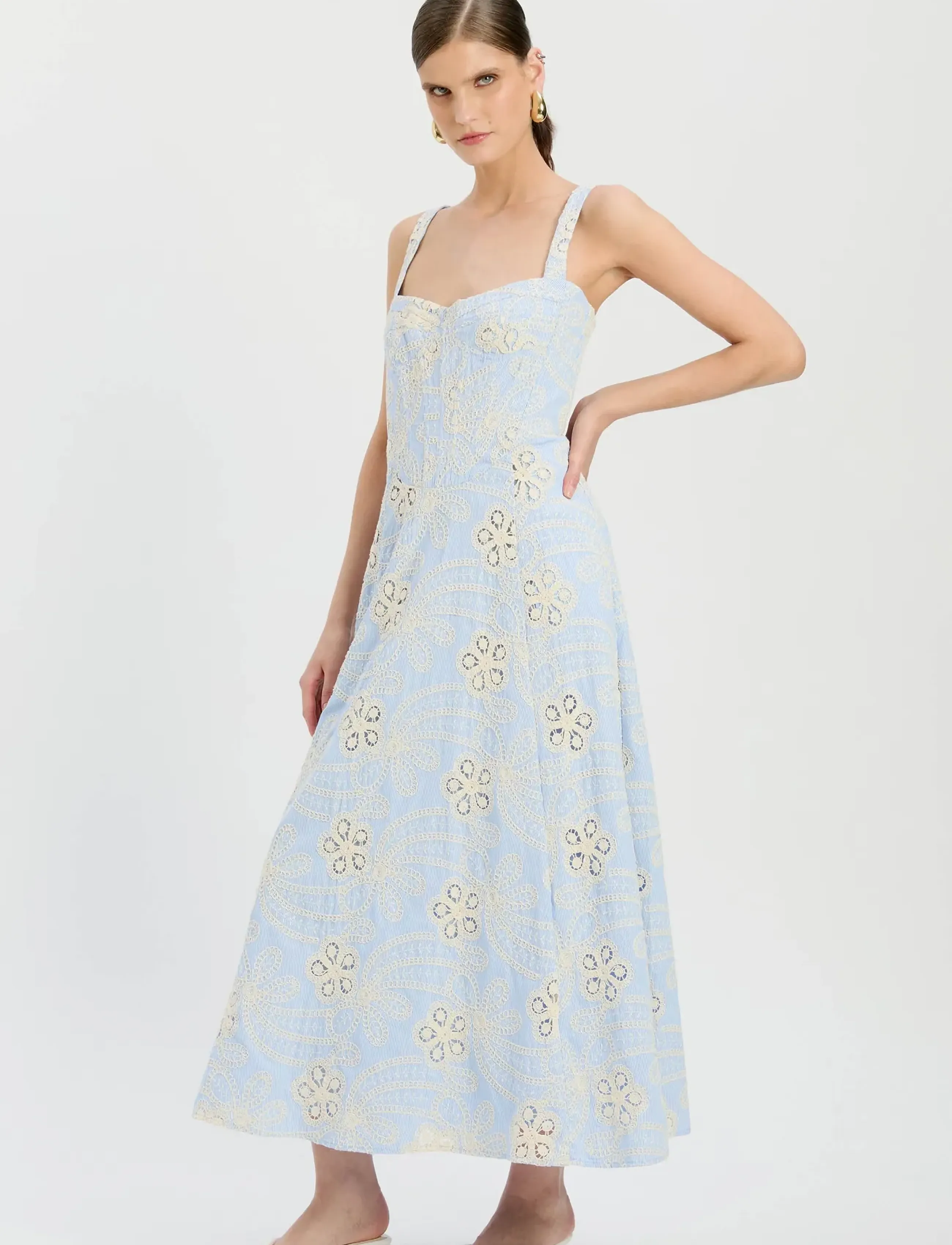 Bardot Lilah Corset Midi Dress, M, Dresses, Mehrfarbig/gemustert - Knee-length & Midi, Frauen