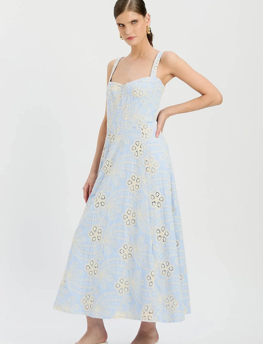 Bardot - LILAH CORSET MIDI DRESS - midikleidid - baby bl fl - 0