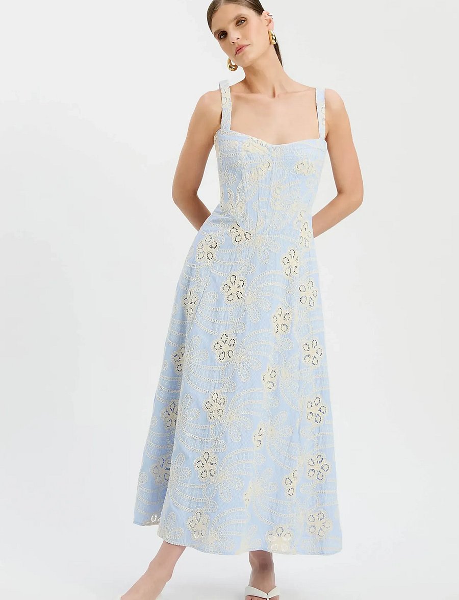 Bardot - LILAH CORSET MIDI DRESS - midikleidid - baby bl fl - 5