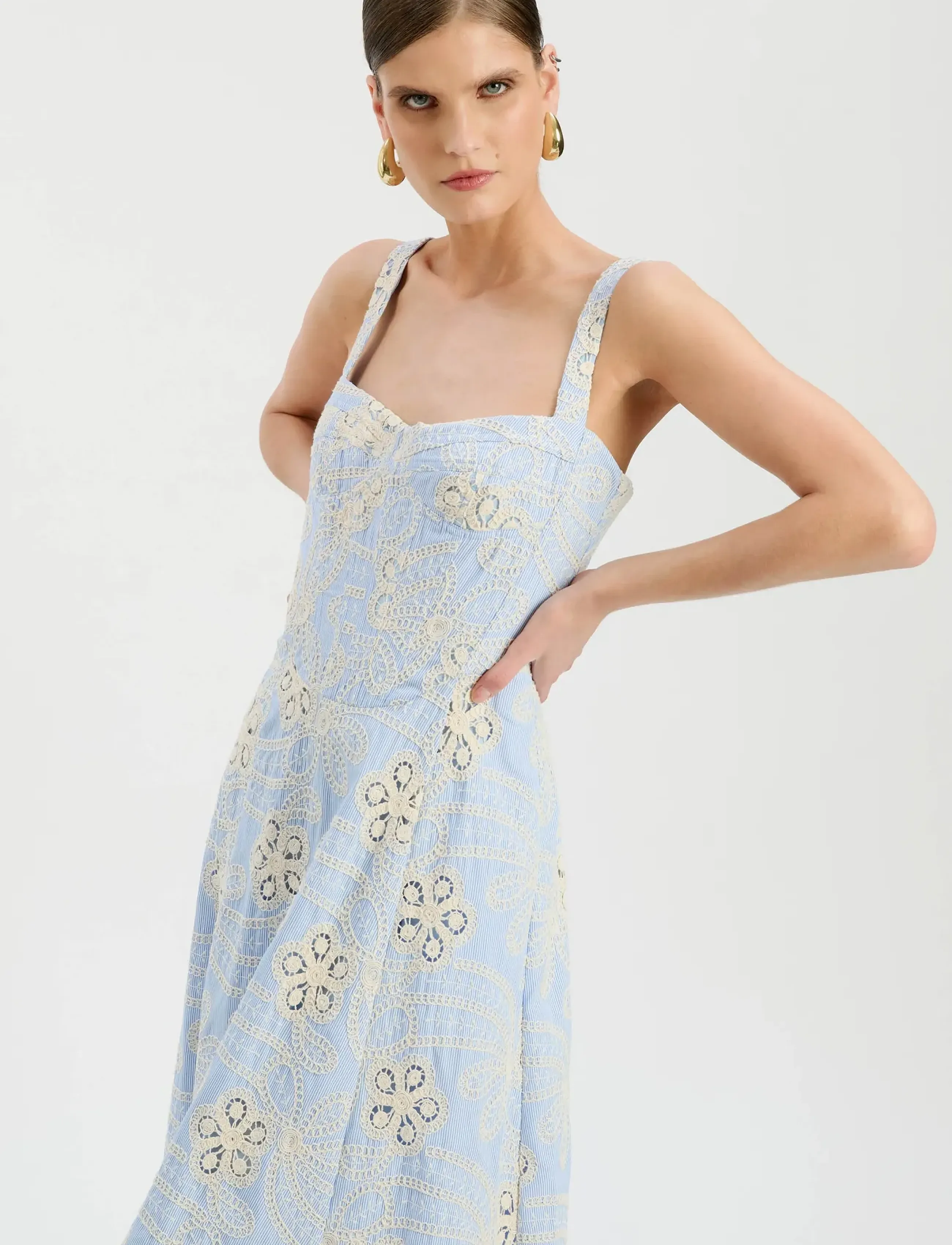 bardot lilah sleeveless corset midi dress Lilah Corset Midi Dress In Brown Leopard