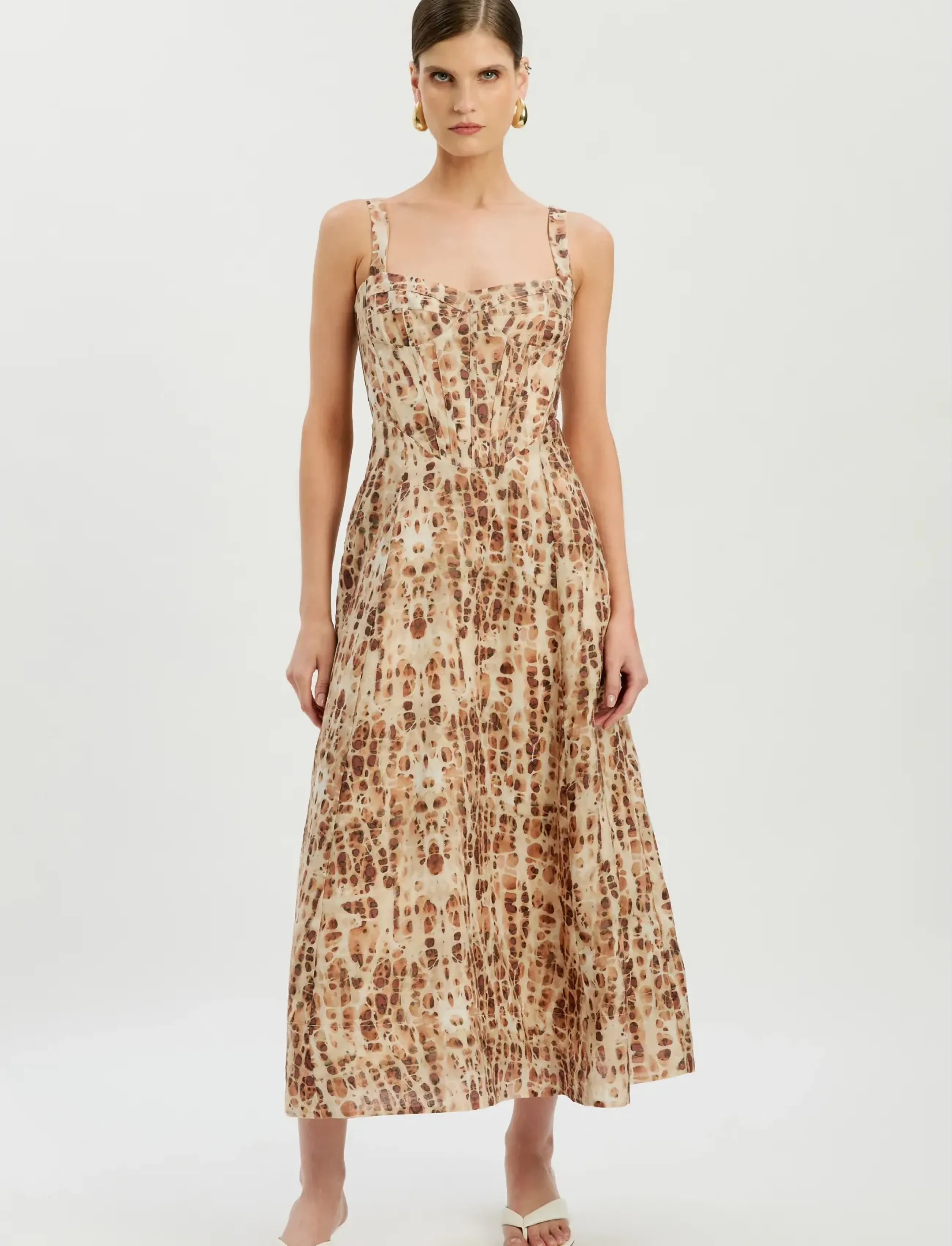 Bardot - LILAH CORSET MIDI DRESS - midi kjoler - pebble pri - 4
