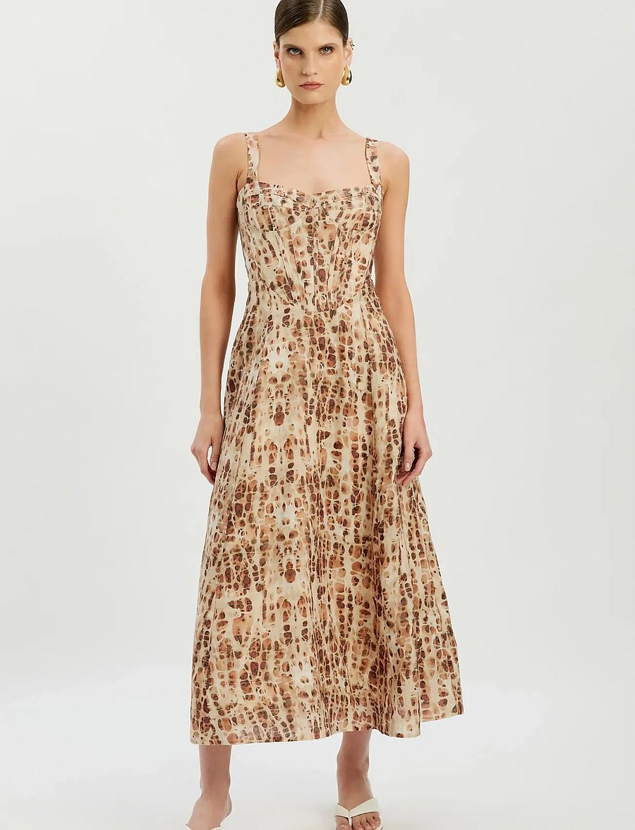 Bardot - LILAH CORSET MIDI DRESS - midi kjoler - pebble pri - 4