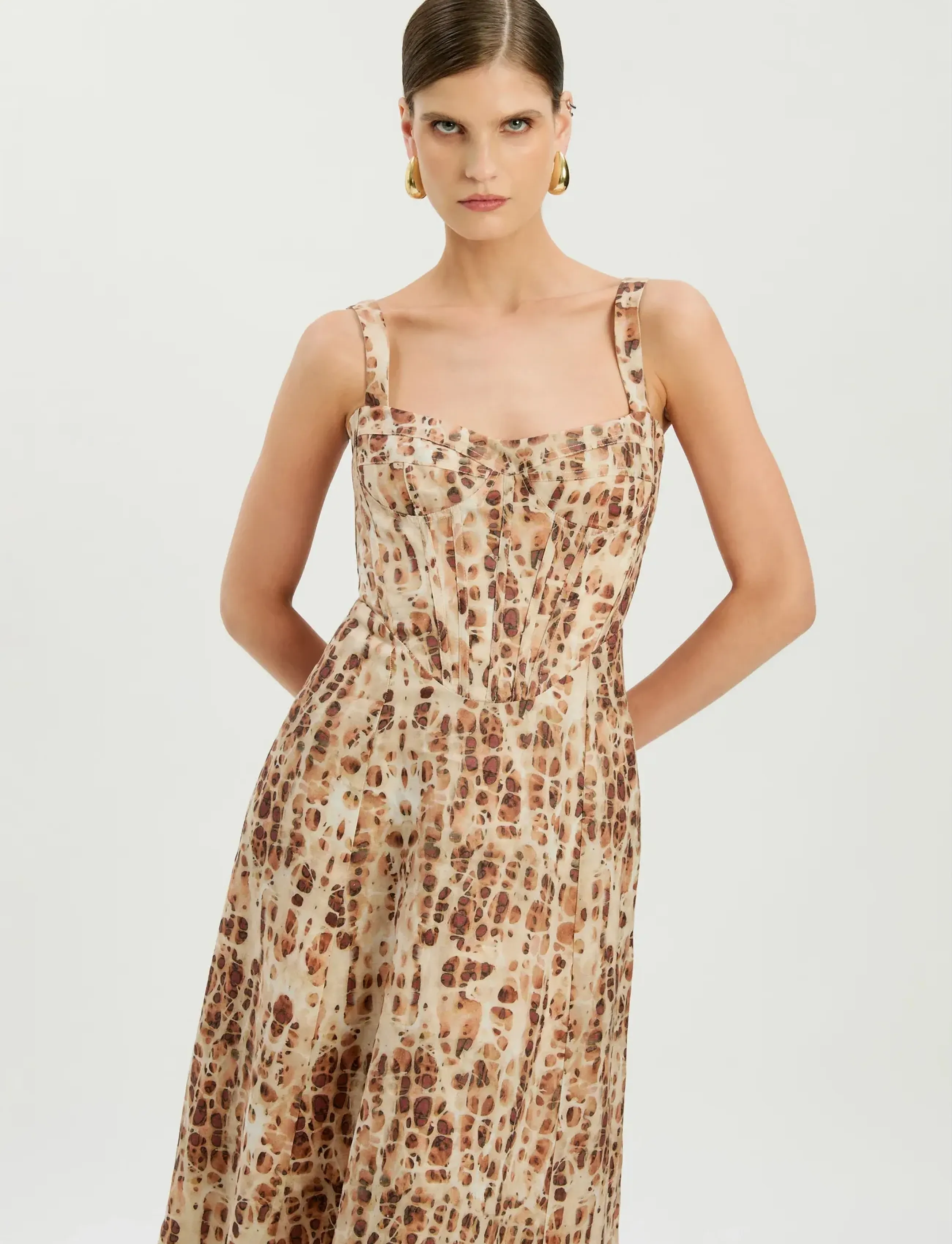 Bardot - LILAH CORSET MIDI DRESS - midi kjoler - pebble pri - 5