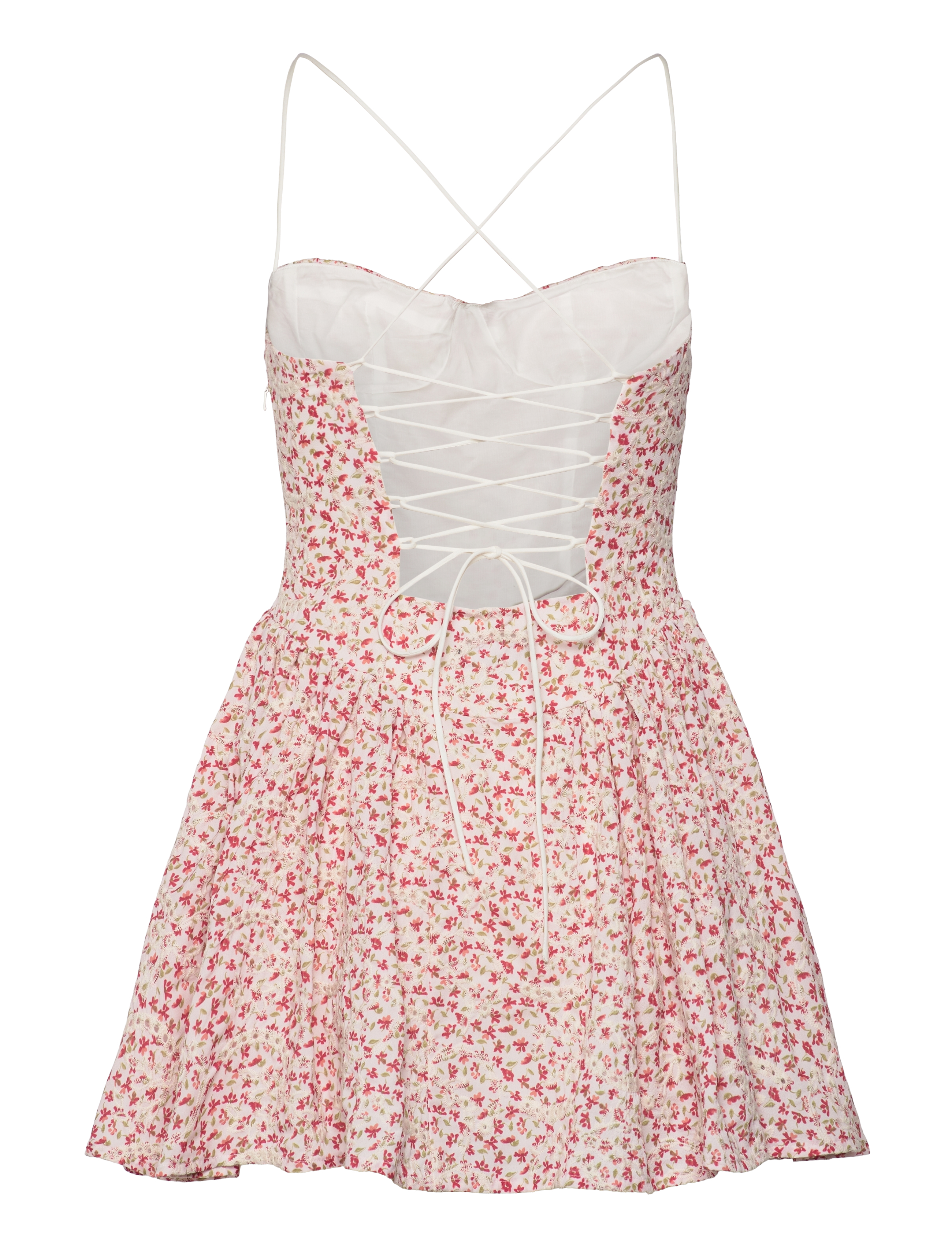 Bardot - ESTIE EMBROIDERED MINI DRESS - red floral - 2