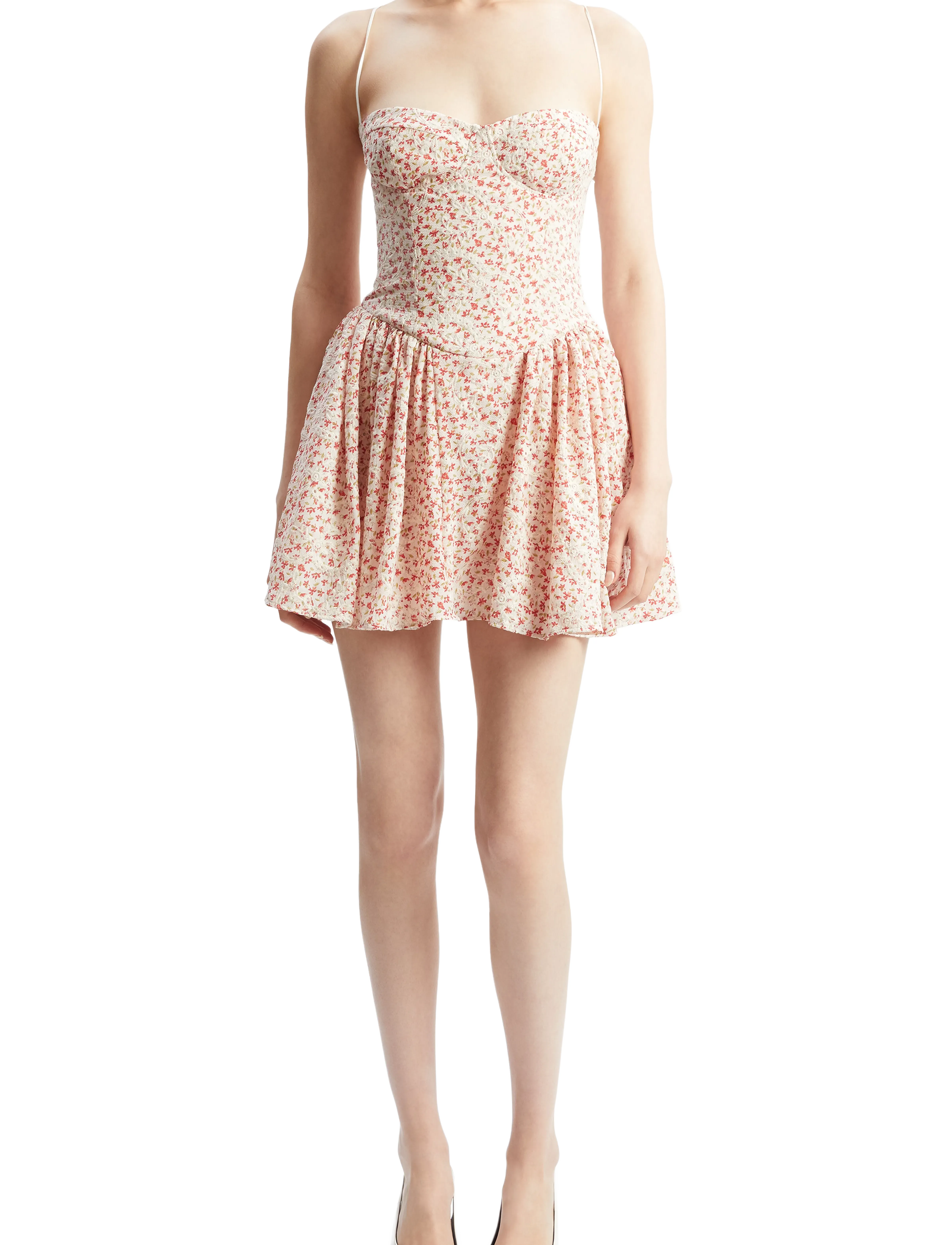 Bardot - ESTIE EMBROIDERED MINI DRESS - red floral - 0