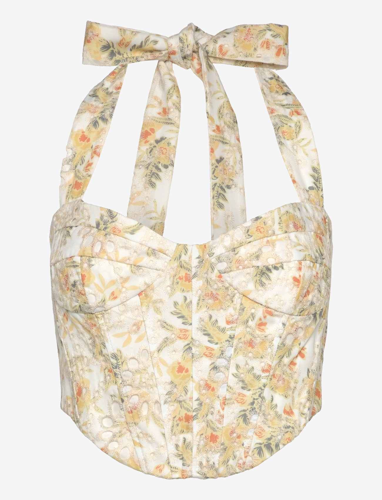 Bardot - POLLIE HALTER CORSET TOP - Ærmeløse bluser - yellow floral - 1