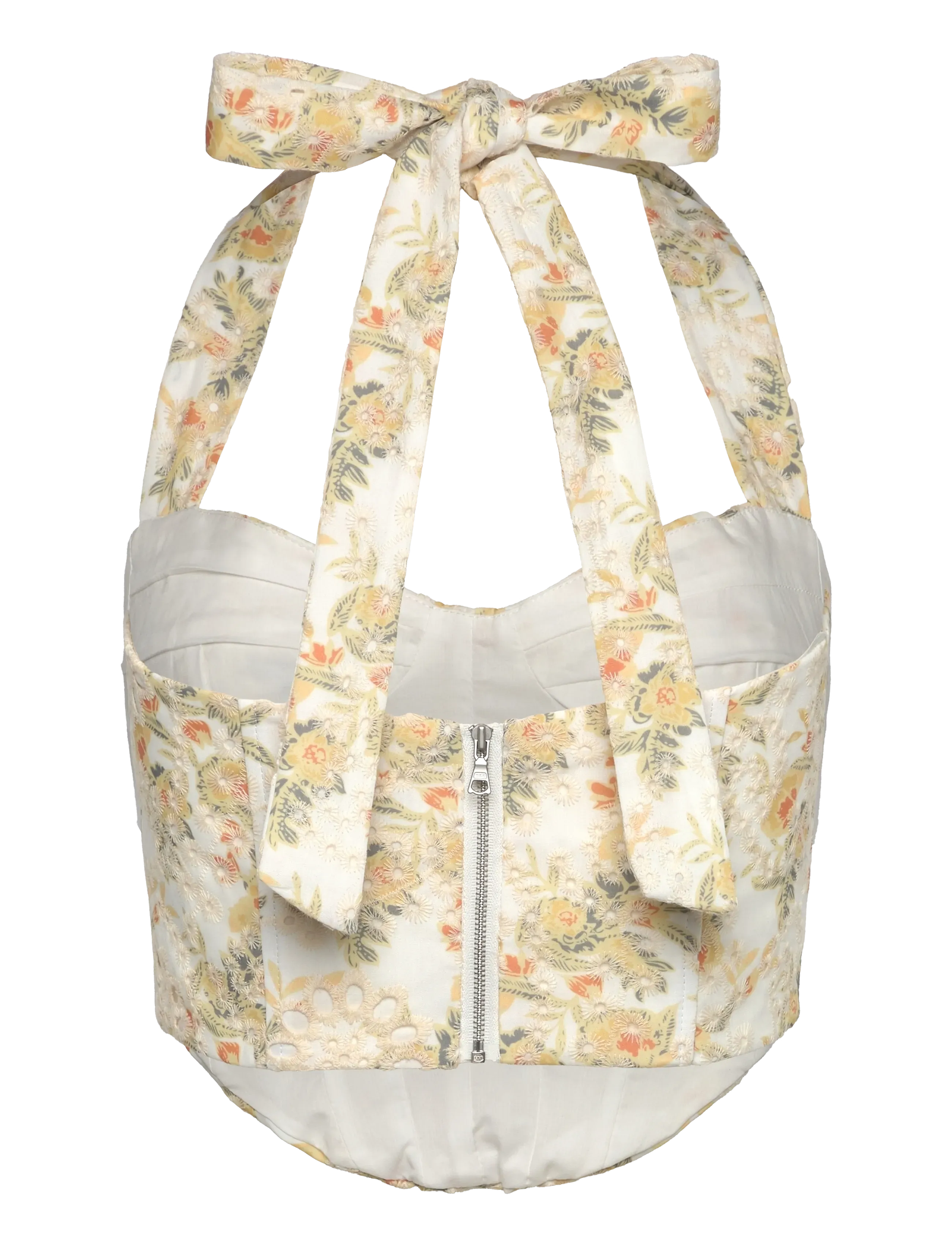 Bardot - POLLIE HALTER CORSET TOP - yellow floral - 2