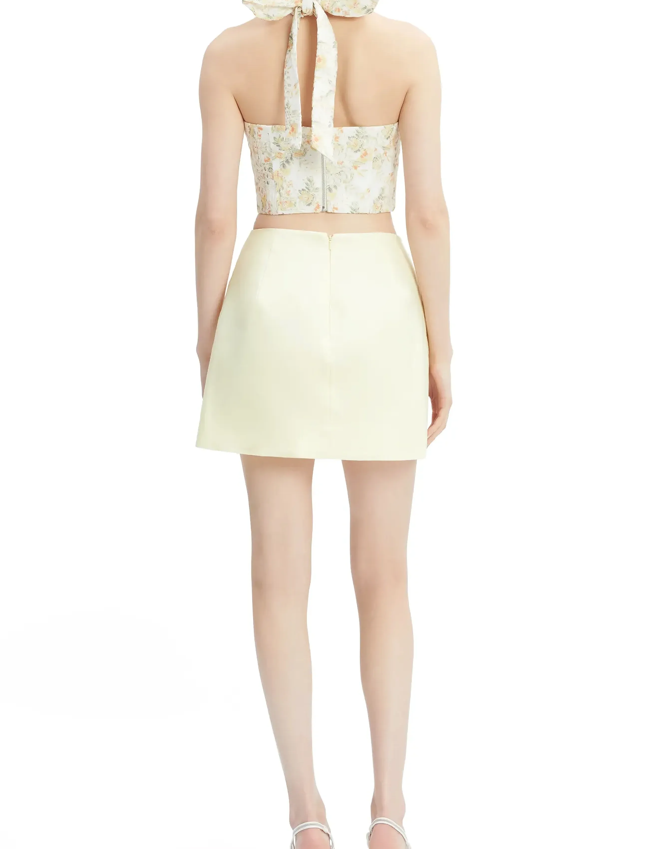 Bardot - POLLIE HALTER CORSET TOP - yellow floral - 4