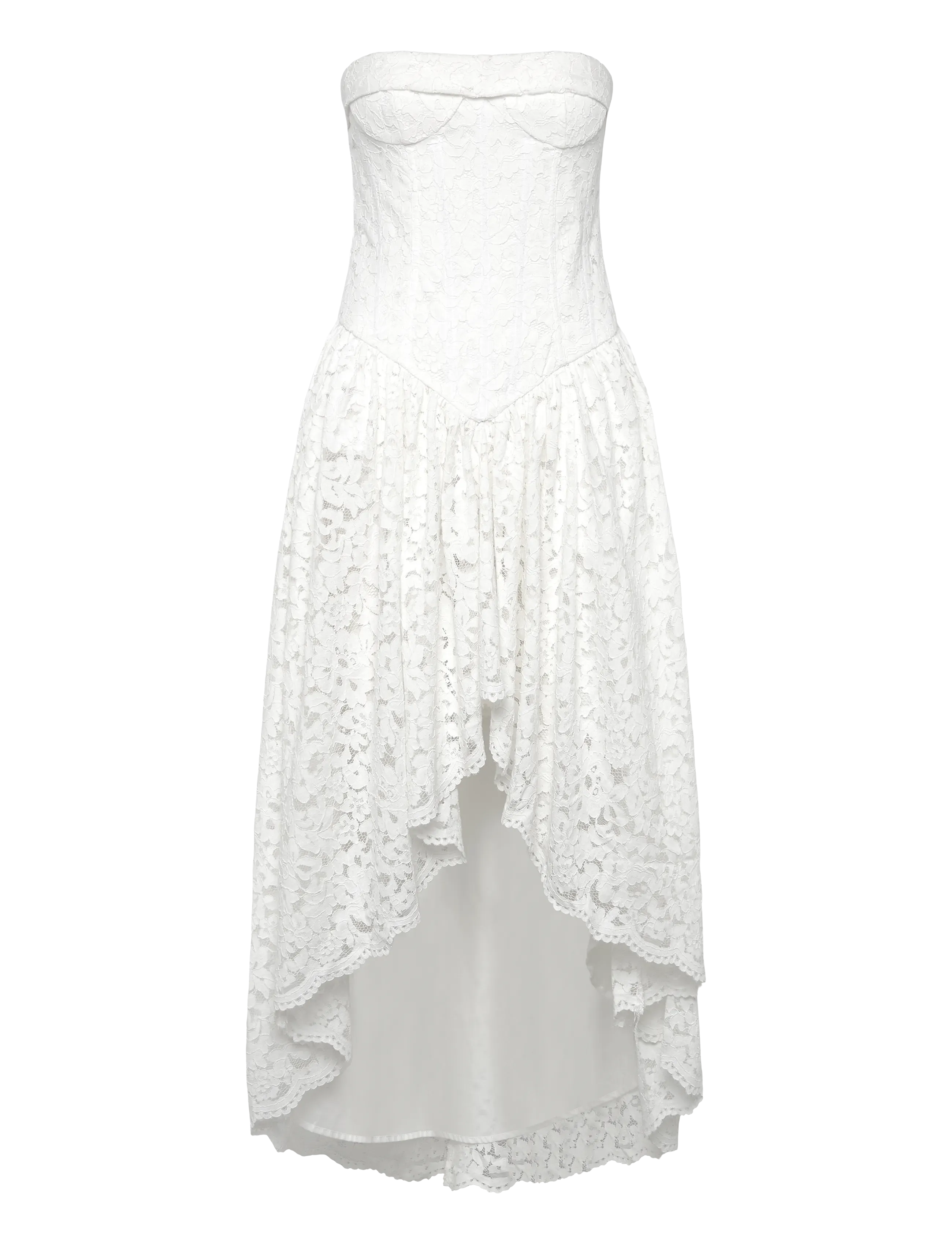 FELICIDAD STRAPLESS LACE DRESS - ORCHID WHT