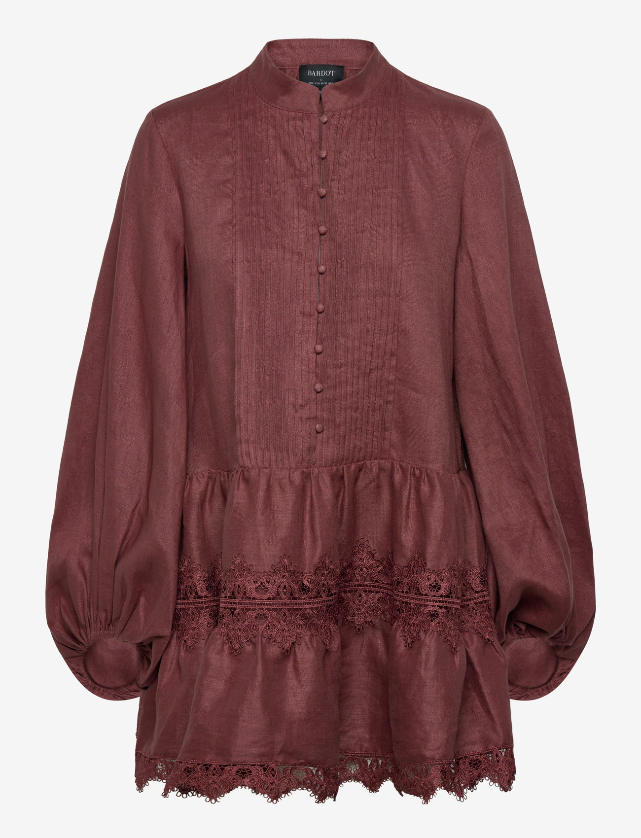 Bardot - ANTONIA LACE TRIM MINI DRESS - sommerkleider - chestnut - 0
