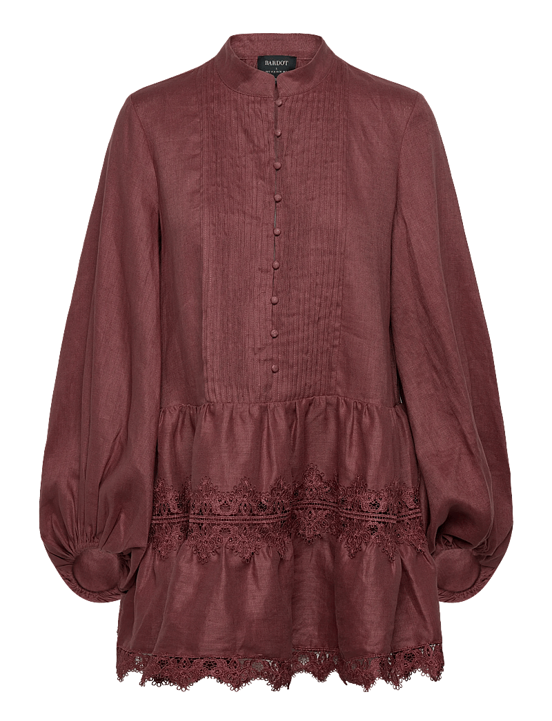 Bardot - ANTONIA LACE TRIM MINI DRESS - sommerkleider - chestnut - 0
