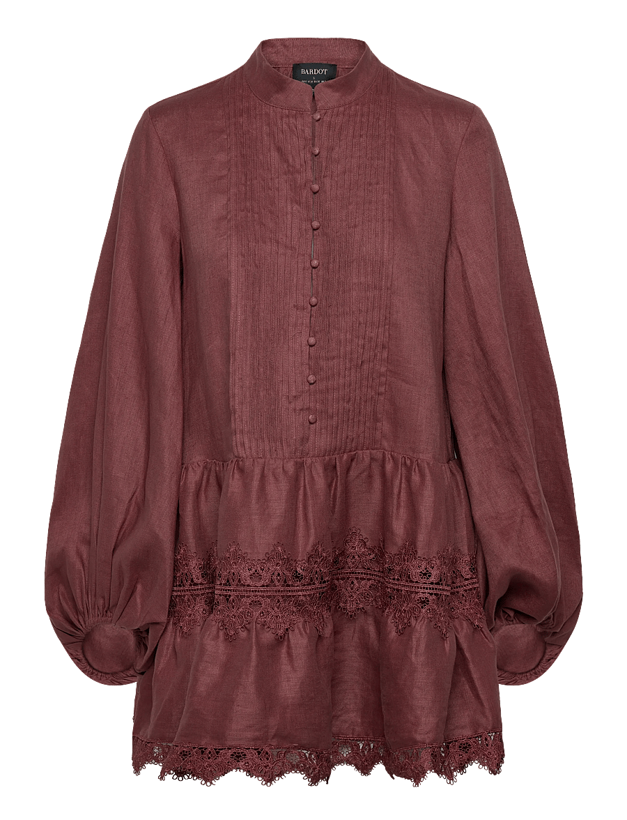 Bardot - ANTONIA LACE TRIM MINI DRESS - sommerkjoler - chestnut - 0