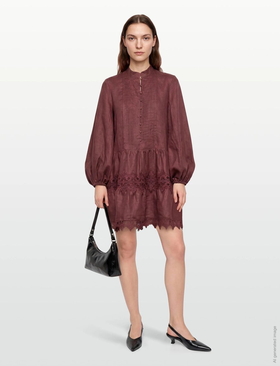 Bardot - ANTONIA LACE TRIM MINI DRESS - sommerkjoler - chestnut - 0