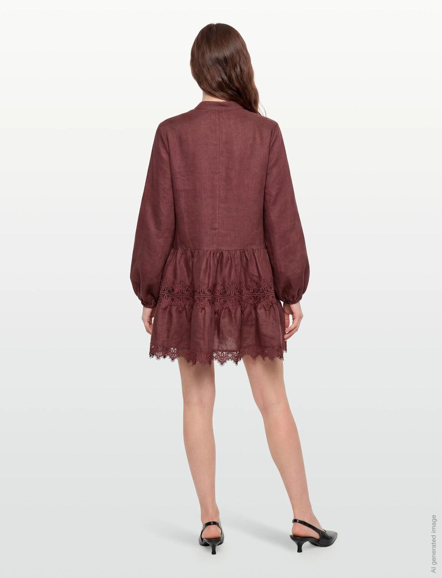 Bardot - ANTONIA LACE TRIM MINI DRESS - sommerkjoler - chestnut - 4