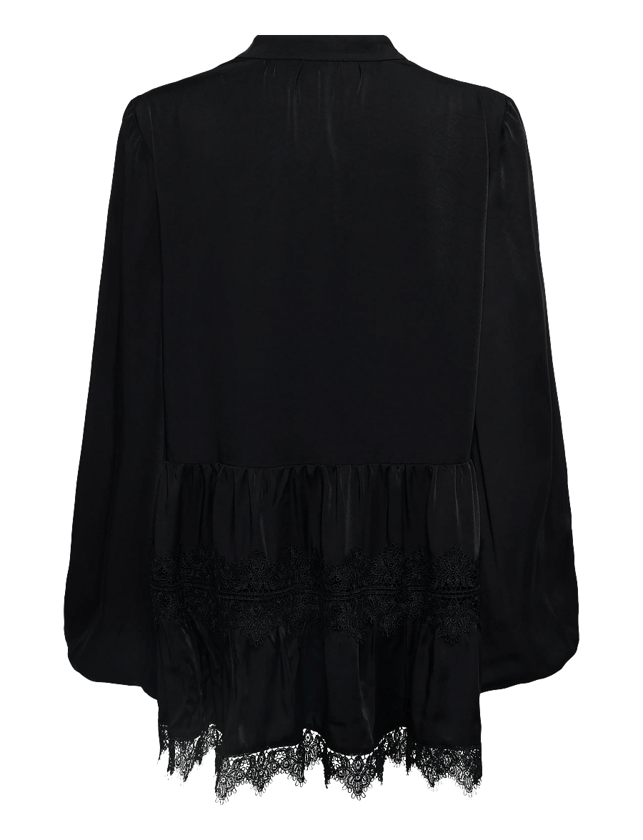 Bardot - ANTONIA LACE TRIM MINI DRESS - korta klänningar - black - 1