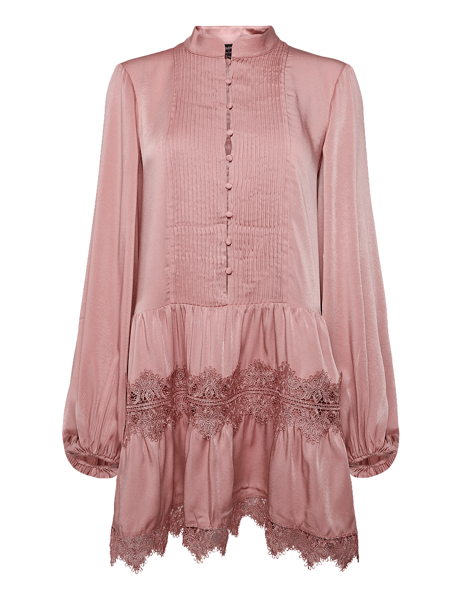 Bardot - ANTONIA LACE TRIM MINI DRESS - korte kjoler - dusty pink - 0