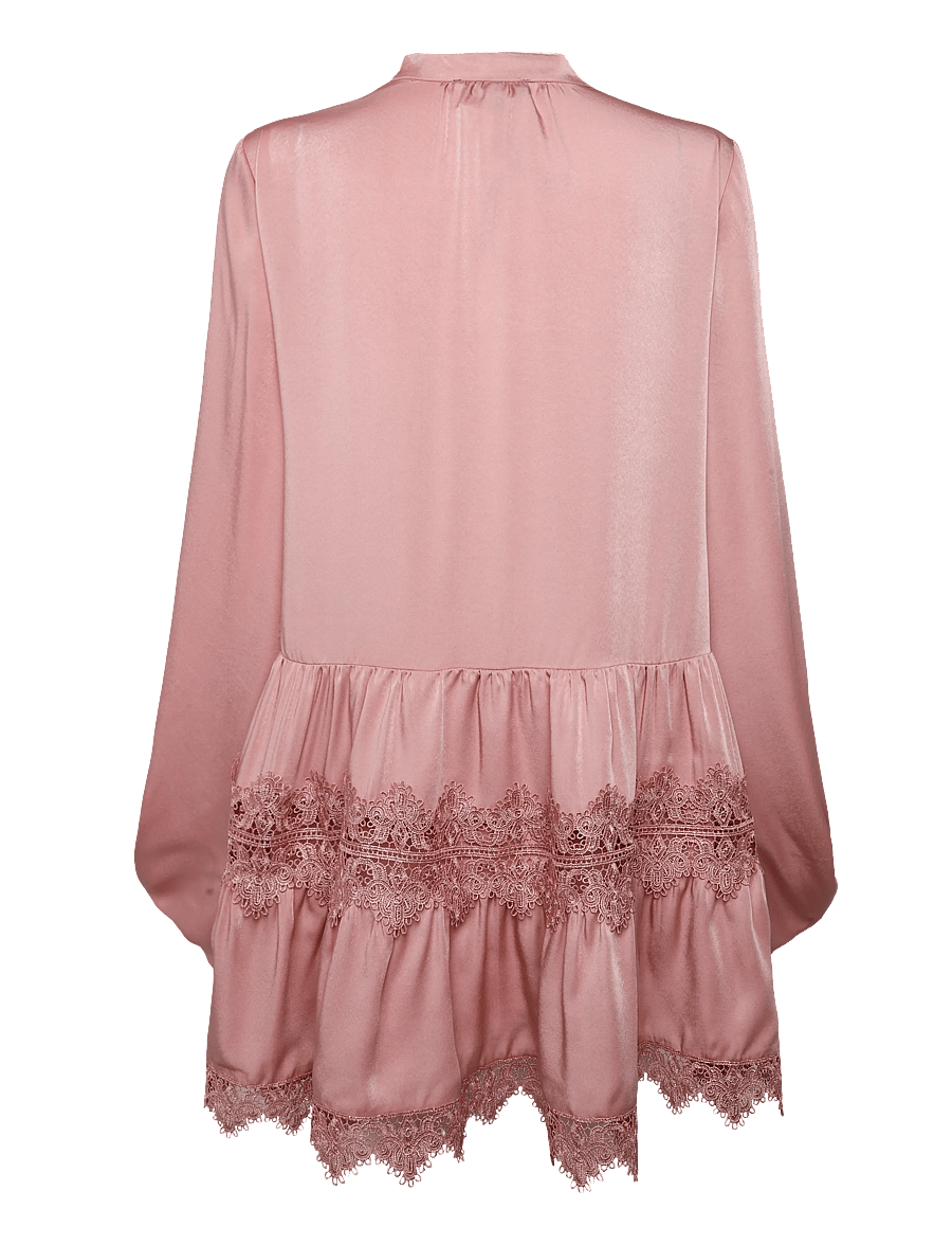 Bardot - ANTONIA LACE TRIM MINI DRESS - korte kjoler - dusty pink - 1