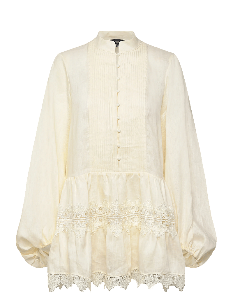 Bardot - ANTONIA LACE TRIM MINI DRESS - konfirmationstøj - eggnog - 0