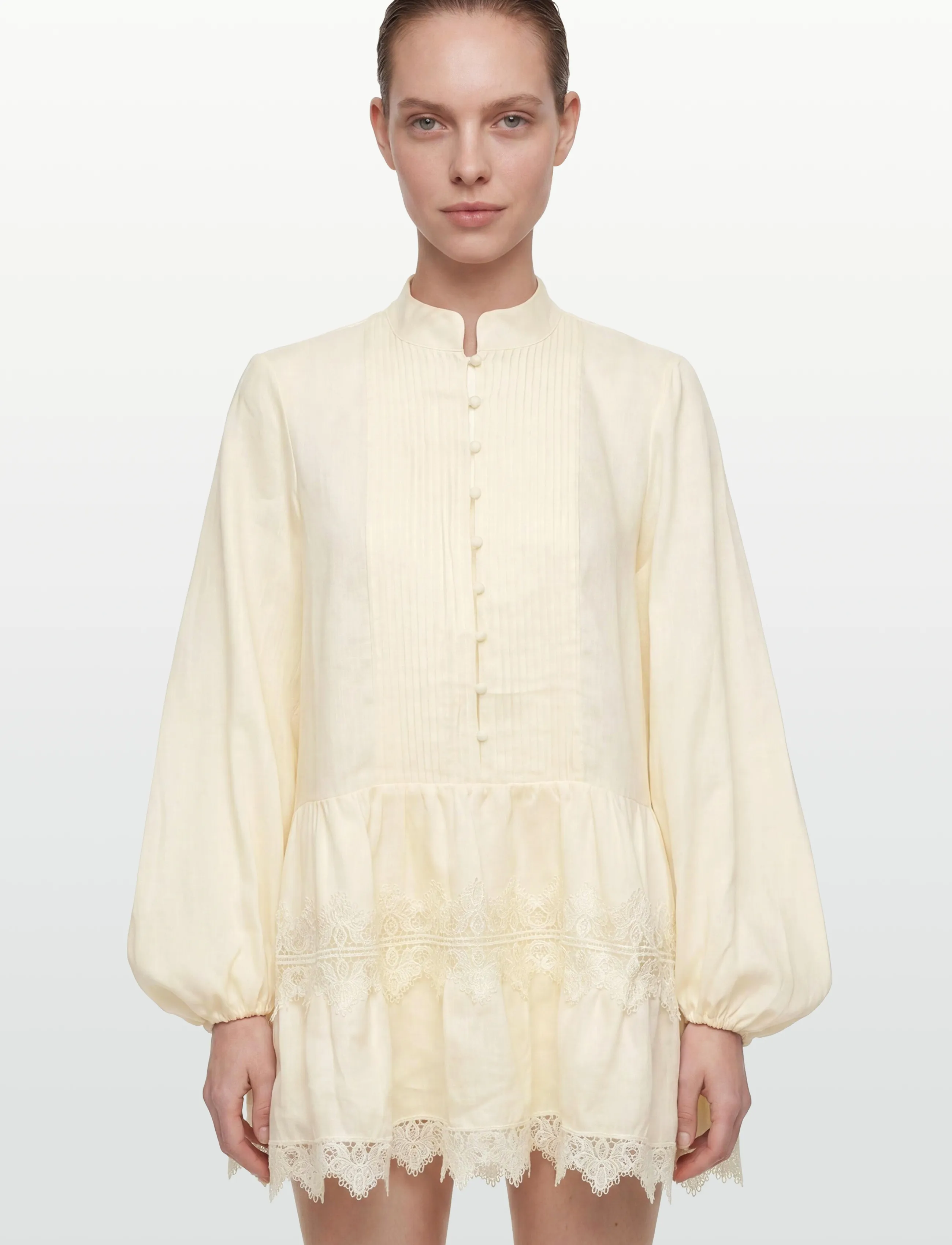 Bardot - ANTONIA LACE TRIM MINI DRESS - konfirmationstøj - eggnog - 3