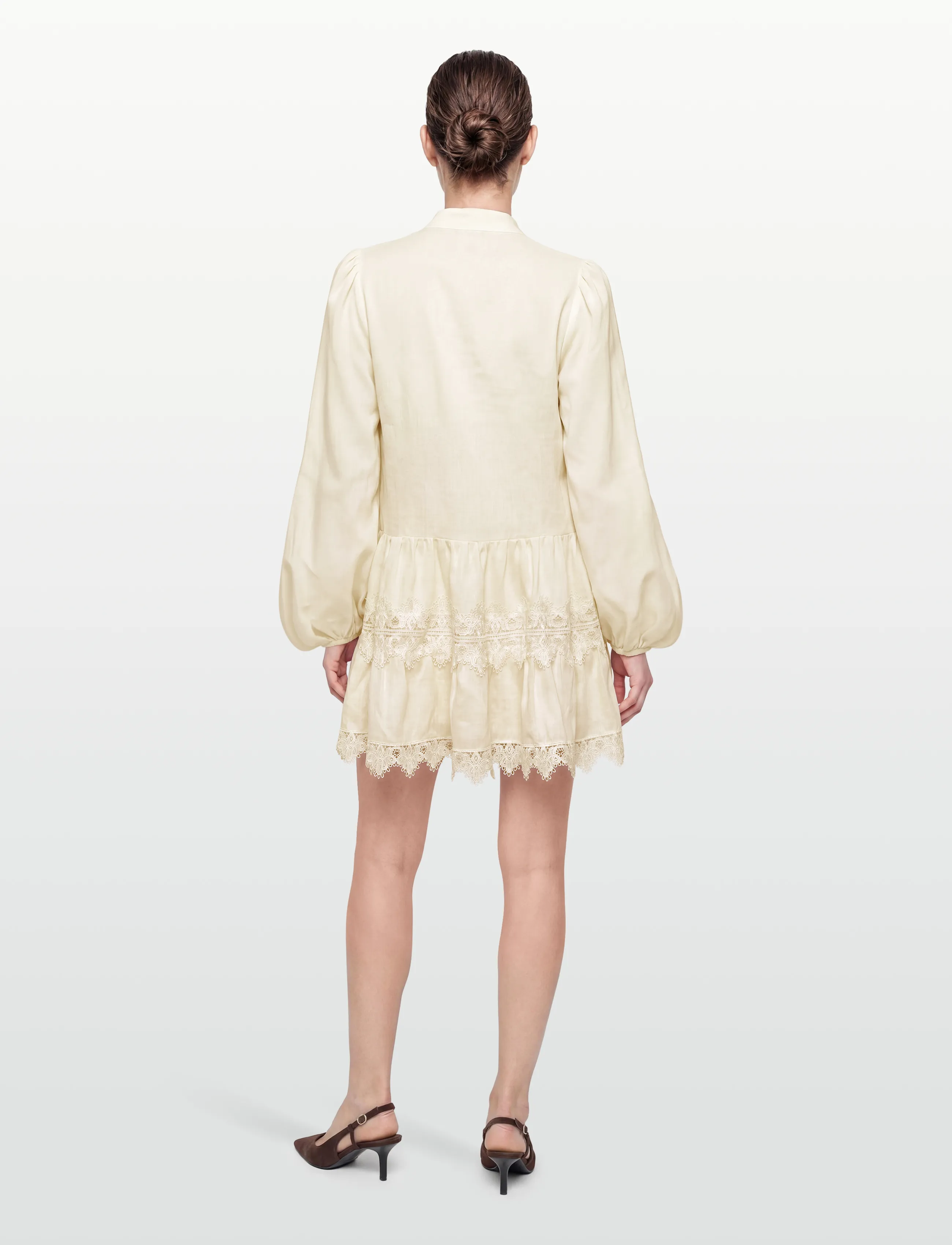 Bardot - ANTONIA LACE TRIM MINI DRESS - konfirmationstøj - eggnog - 4
