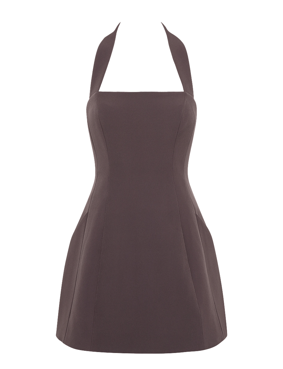 Bardot - NEVELLE HOURGLASS HALTER DRESS - cocktailkjoler - chocolate - 0