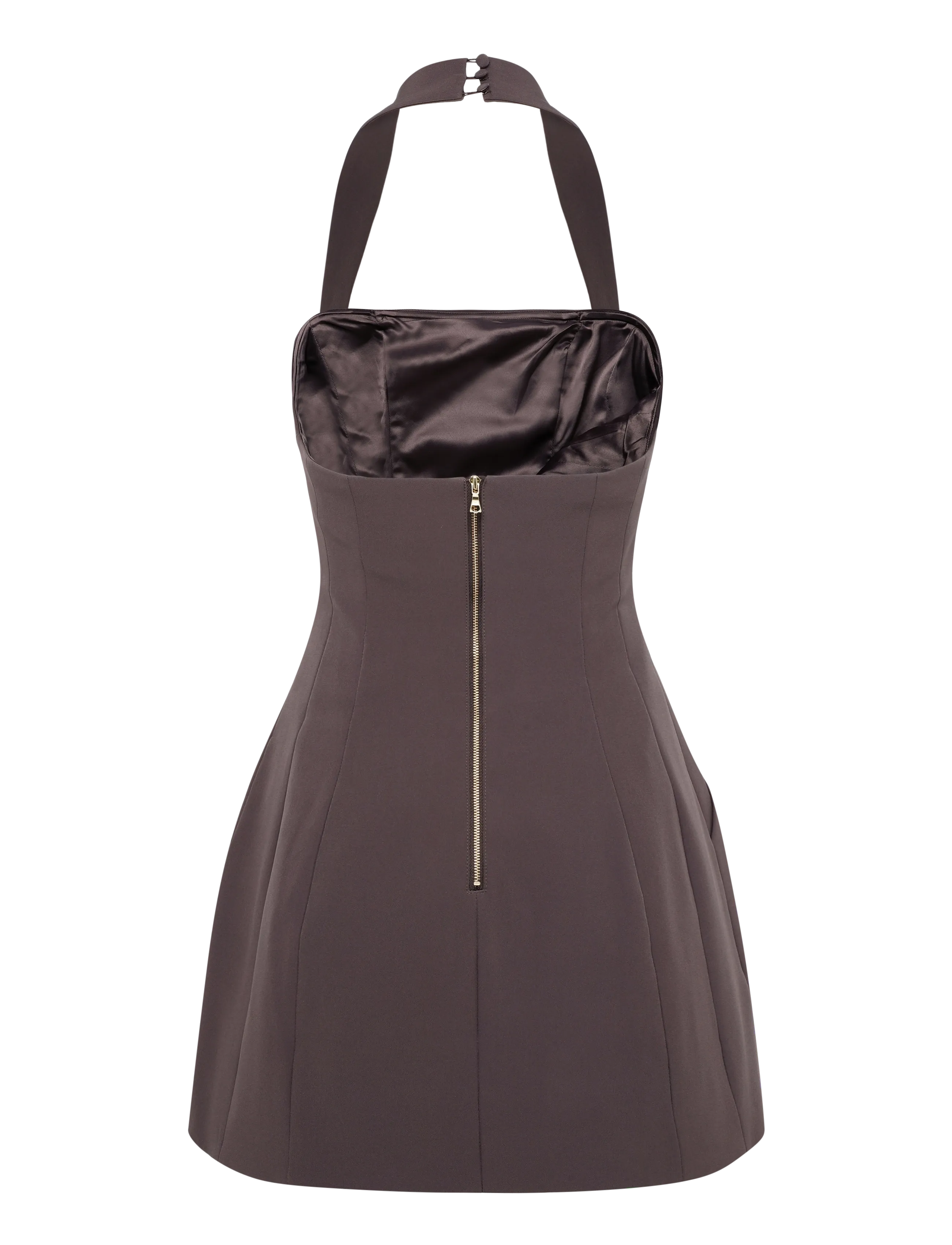 Bardot - NEVELLE HOURGLASS HALTER DRESS - kokteilikleidid - chocolate - 1