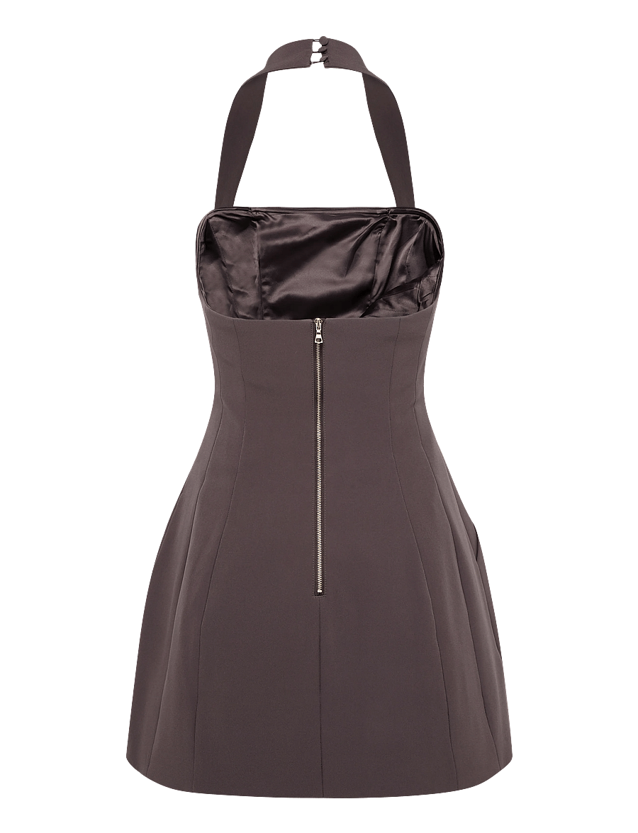 Bardot - NEVELLE HOURGLASS HALTER DRESS - cocktailkjoler - chocolate - 1