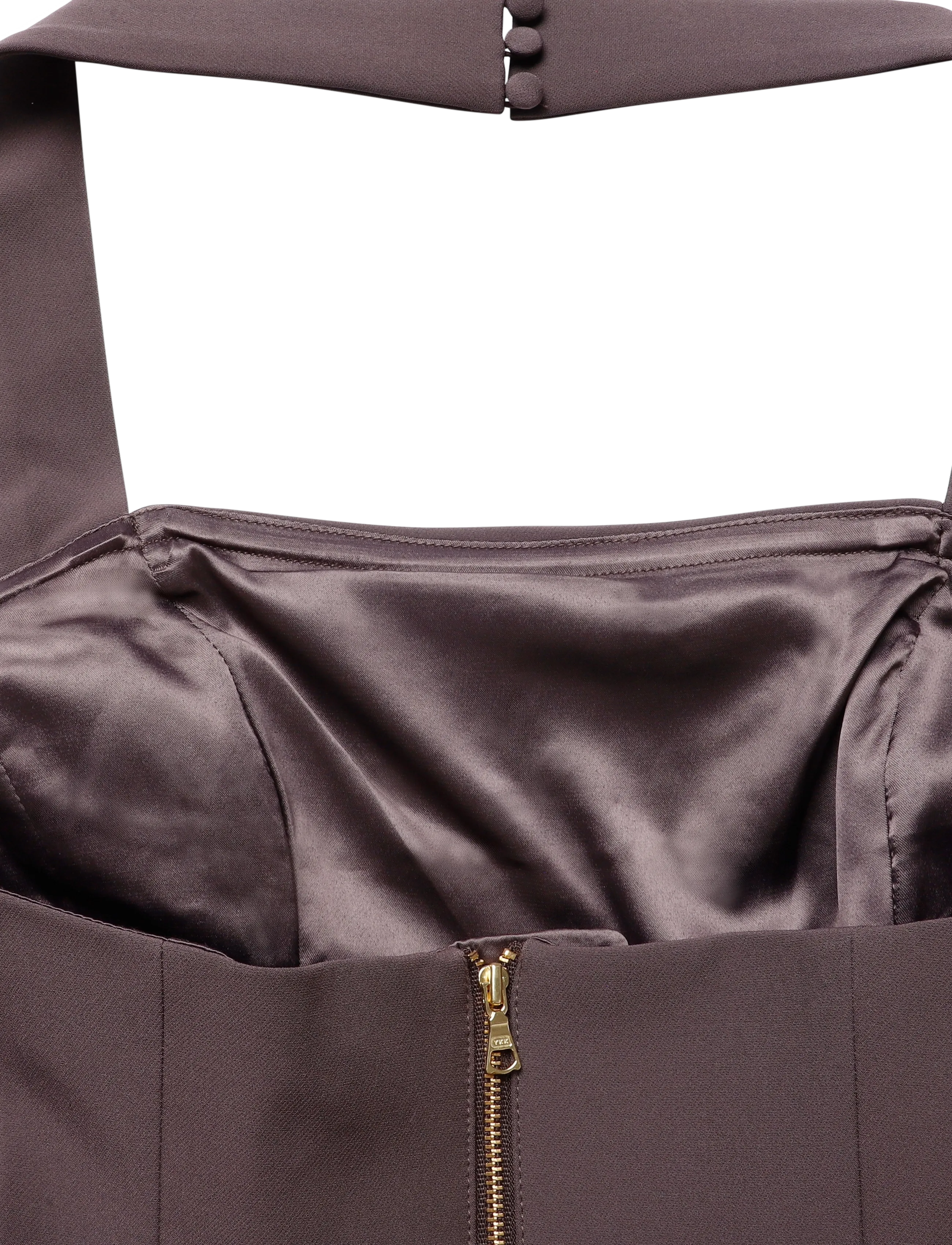 Bardot - NEVELLE HOURGLASS HALTER DRESS - kokteilikleidid - chocolate - 3