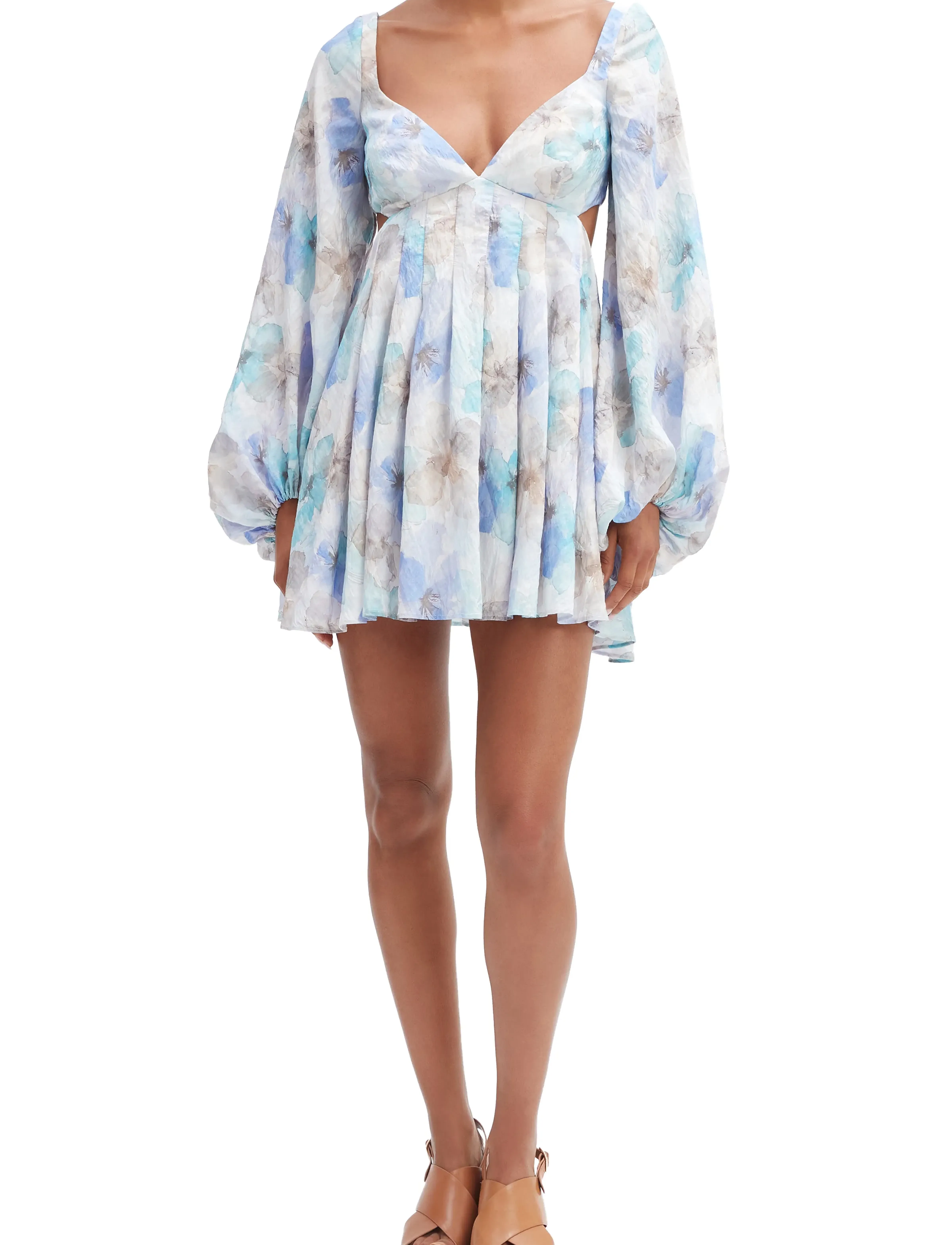Bardot Jovie Babydoll Mini Dress, 40, Beige, Kjoler > Kort Kjole, Dame