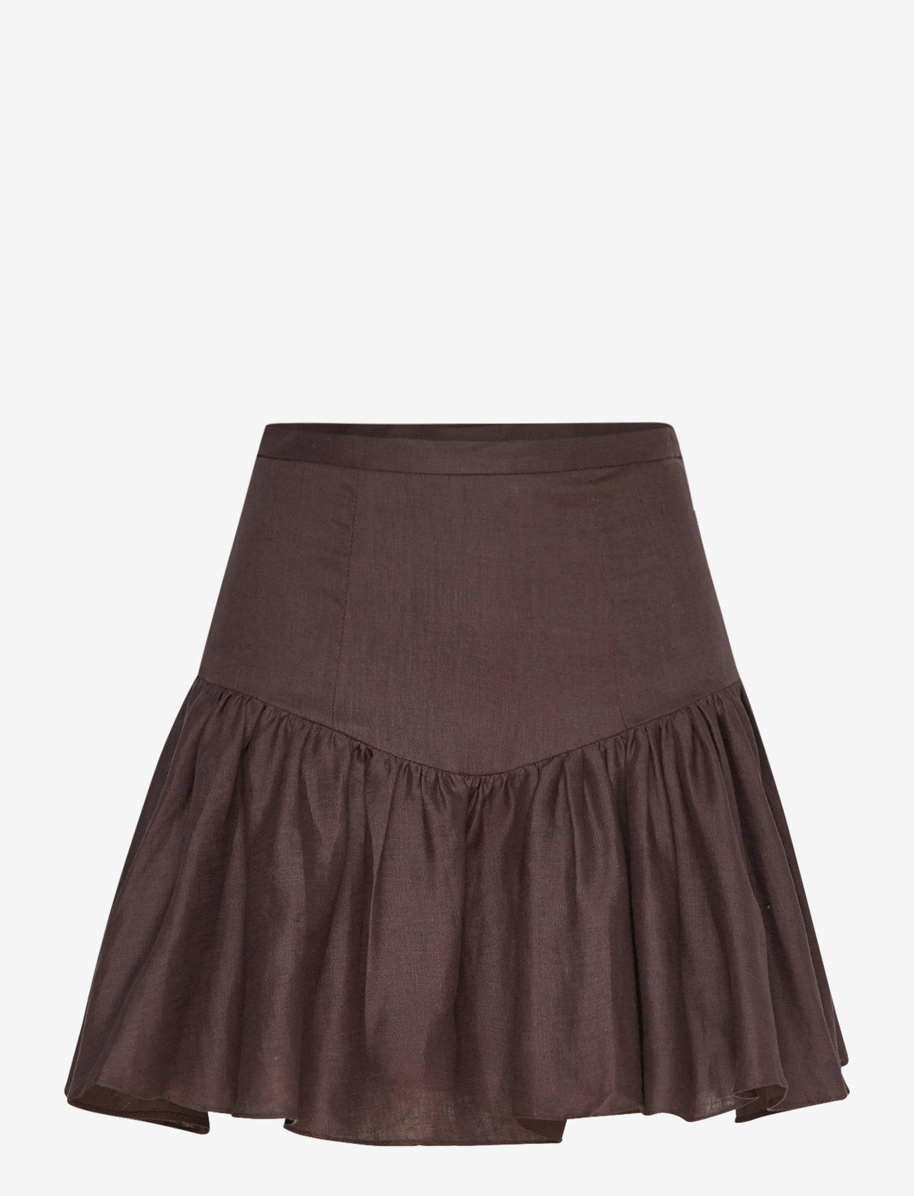 Bardot - AMORETTE LINEN MINI SKIRT - short skirts - chocolate - 1