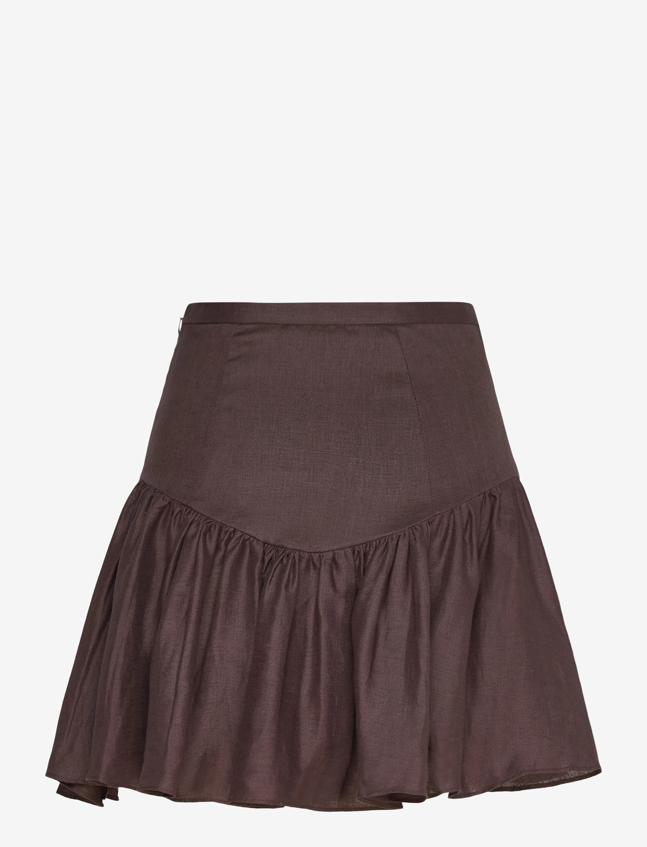 Bardot - AMORETTE LINEN MINI SKIRT - short skirts - chocolate - 2