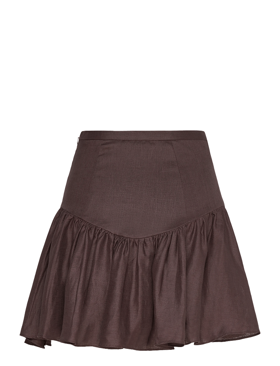 Bardot - AMORETTE LINEN MINI SKIRT - chocolate - 2