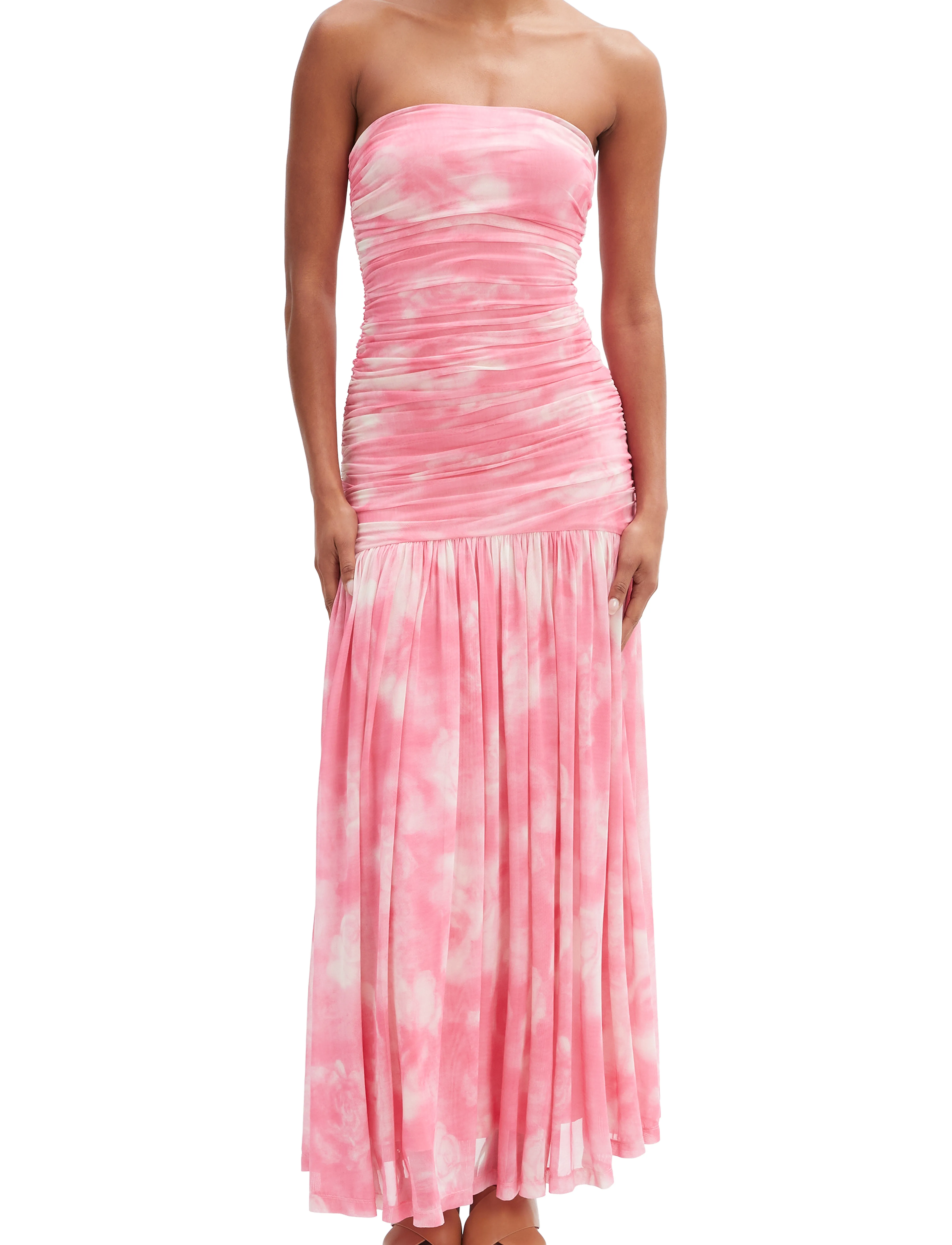 Bardot SOLANA PRINTED MESH MAXI DRESS - Kjoler - PINK FLORAL / pink/rose