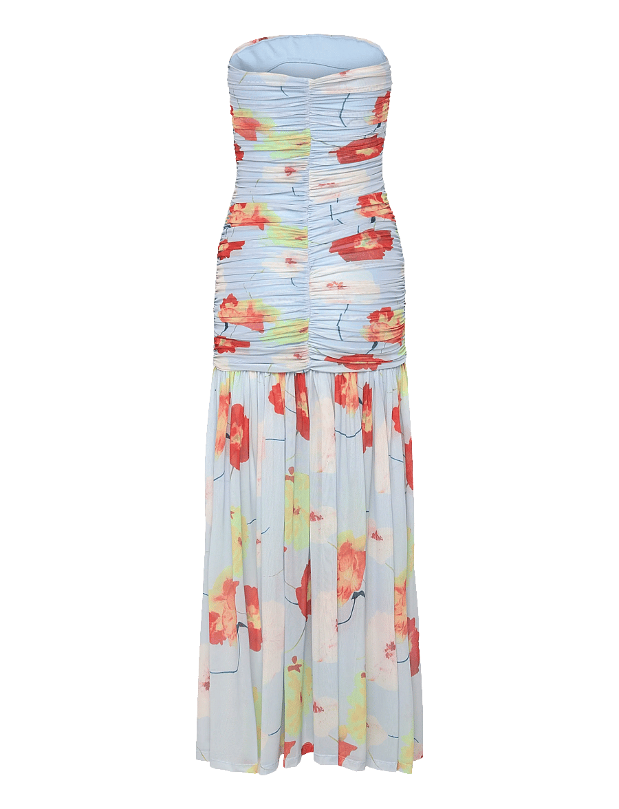 Bardot - SOLANA PRINTED MESH MAXI DRESS - maxiklänningar - baby bl fl - 2