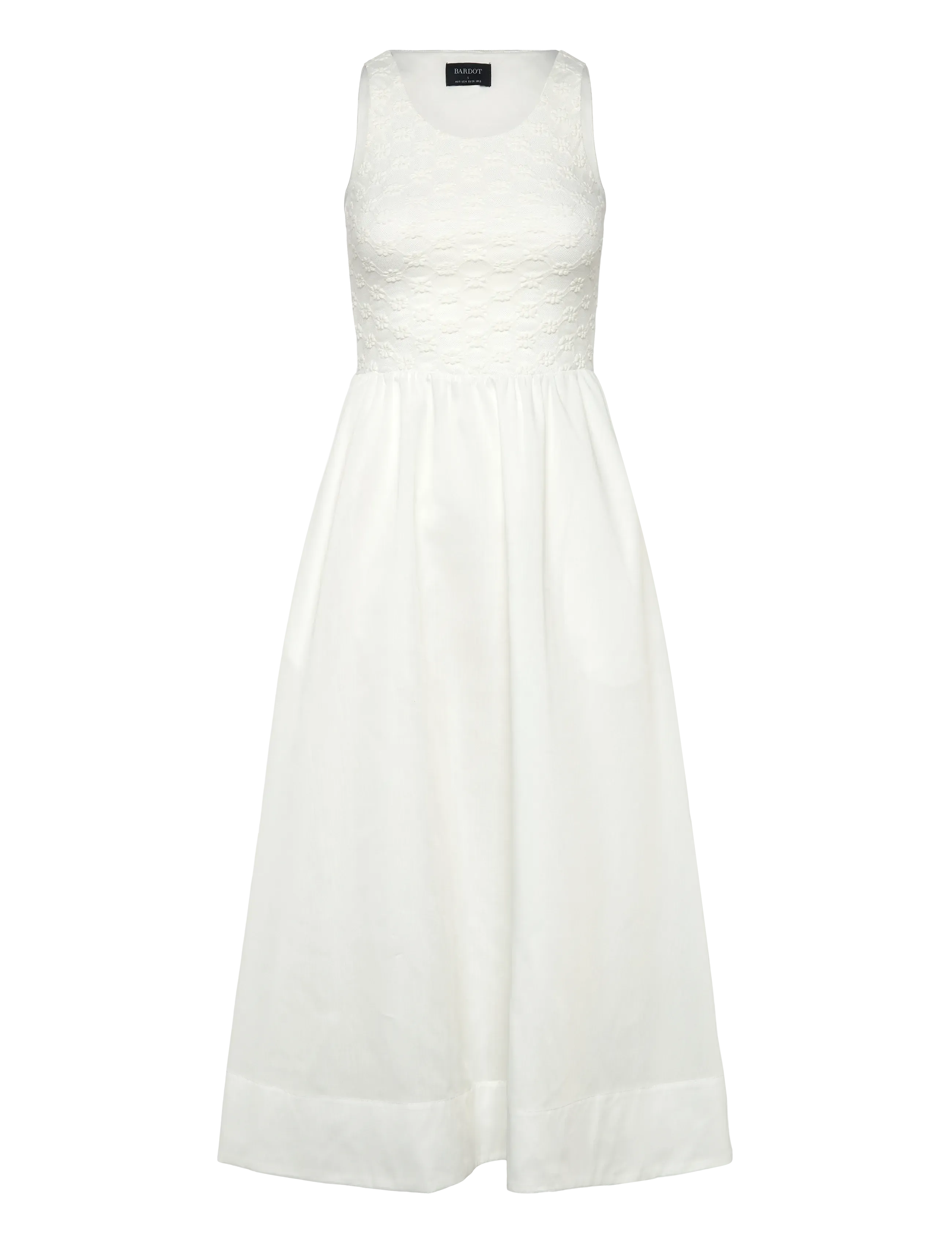 Bardot BRYONY LACE POPLIN MIDI DRESS - Bardot - ORCHID WHT / white