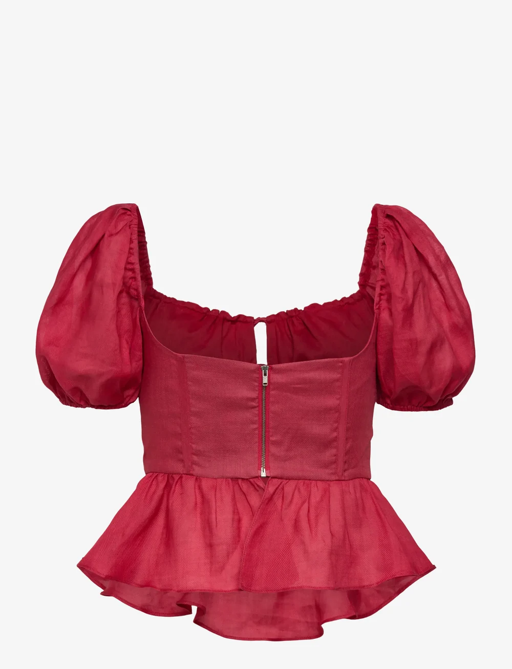 Bardot - ESRA PUFF SLEEVE CORSET TOP - kortærmede bluser - fire red - 2