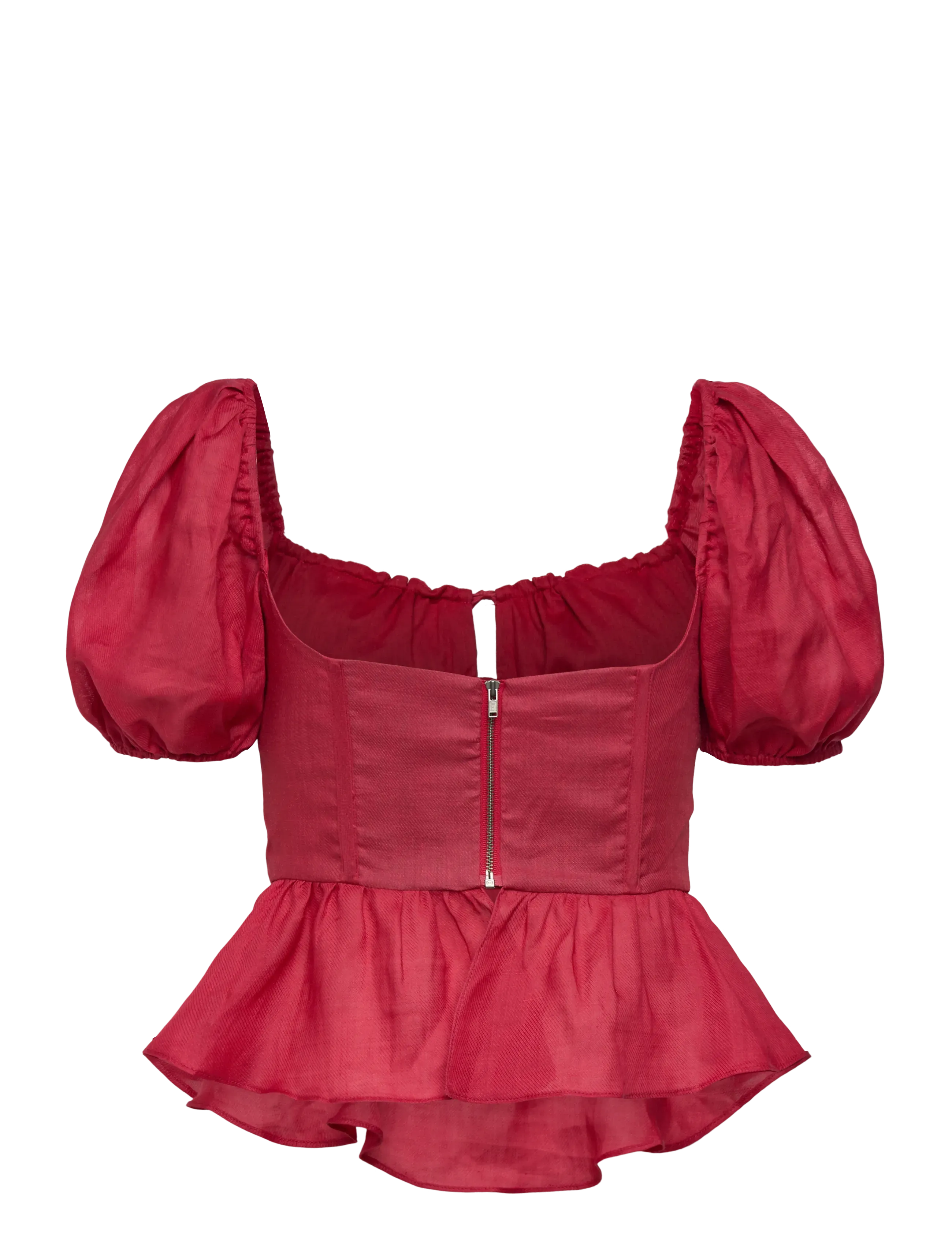 Bardot - ESRA PUFF SLEEVE CORSET TOP - fire red - 2